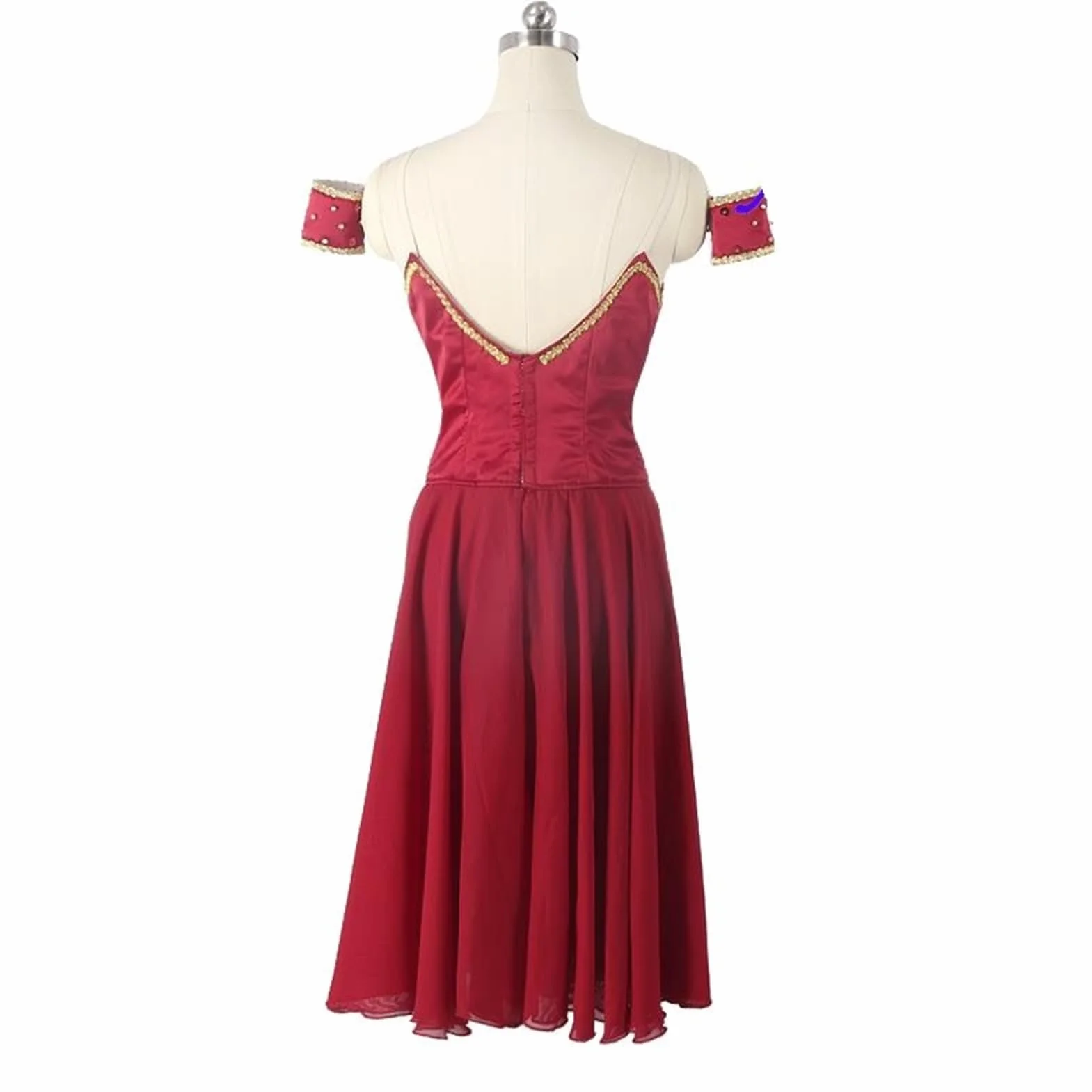 Robe de Ballet en Mousseline de Soie pour Filles et Adultes, Jupe Danse Lyrique Rouge Professionnelle
