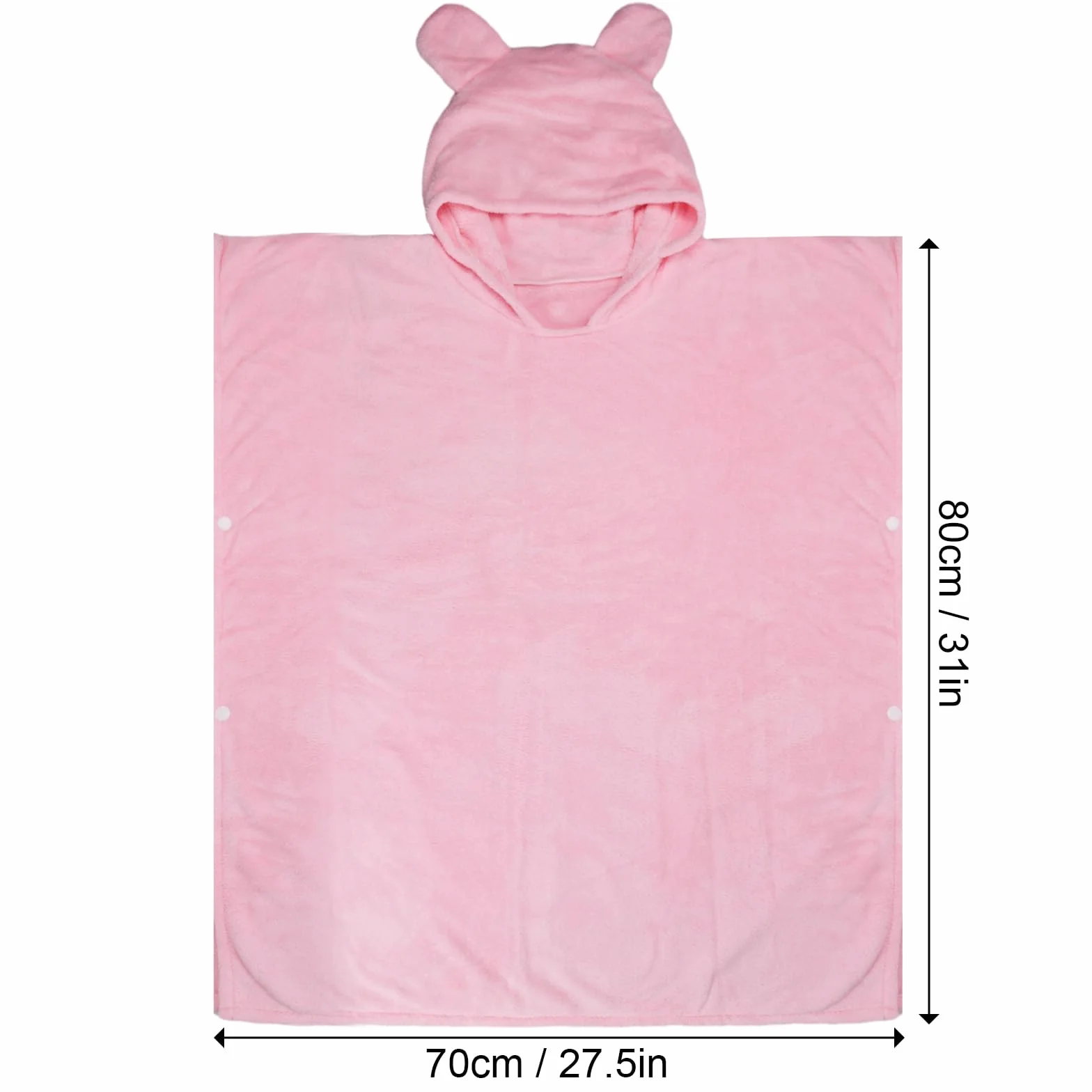 Serviette de Bain Enfant avec Capuche 70x80cm Peignoir Cape Plage Bébé Filles Garçons 0-8 Ans