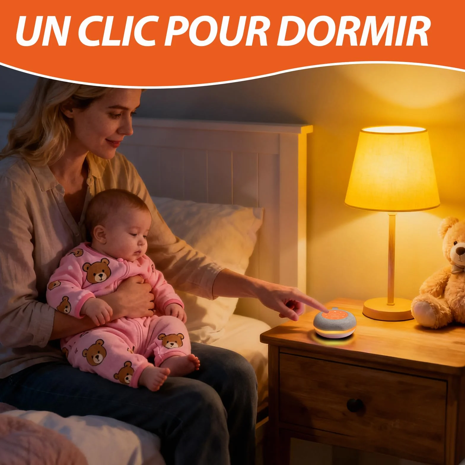 FUNYKICH Machine à Bruit Blanc Bébé 30 Sons Apaisants Veilleuse 7 Couleurs 4 Modes