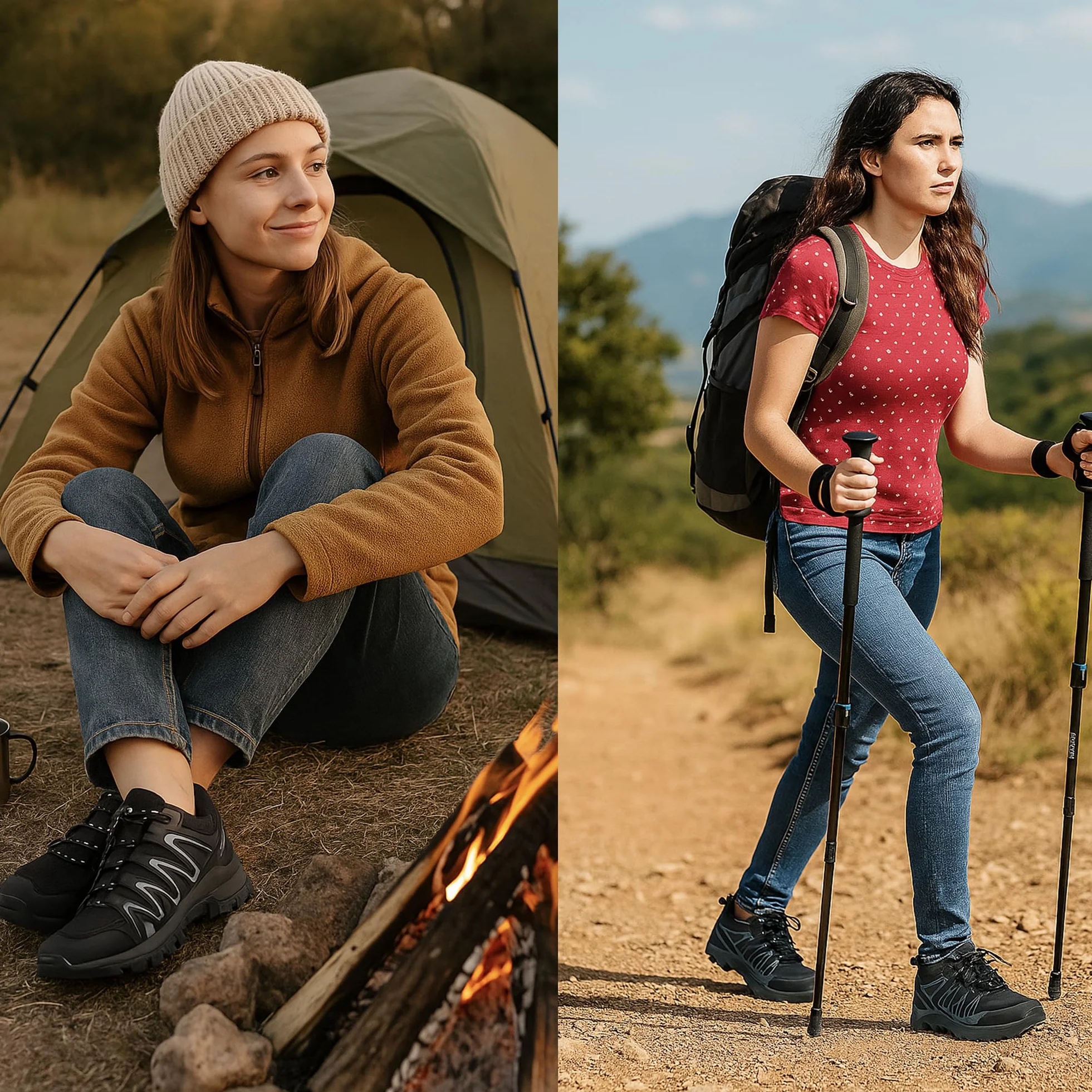 Chaussures de Randonnée Femme Antidérapantes Légères Respirantes Trekking Camping