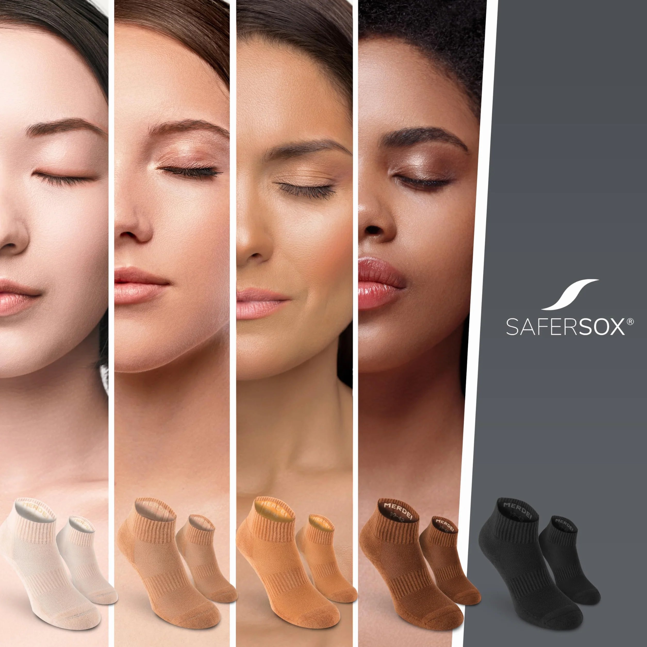 Safersox Chaussettes de danse ballet contemporain 3 paires