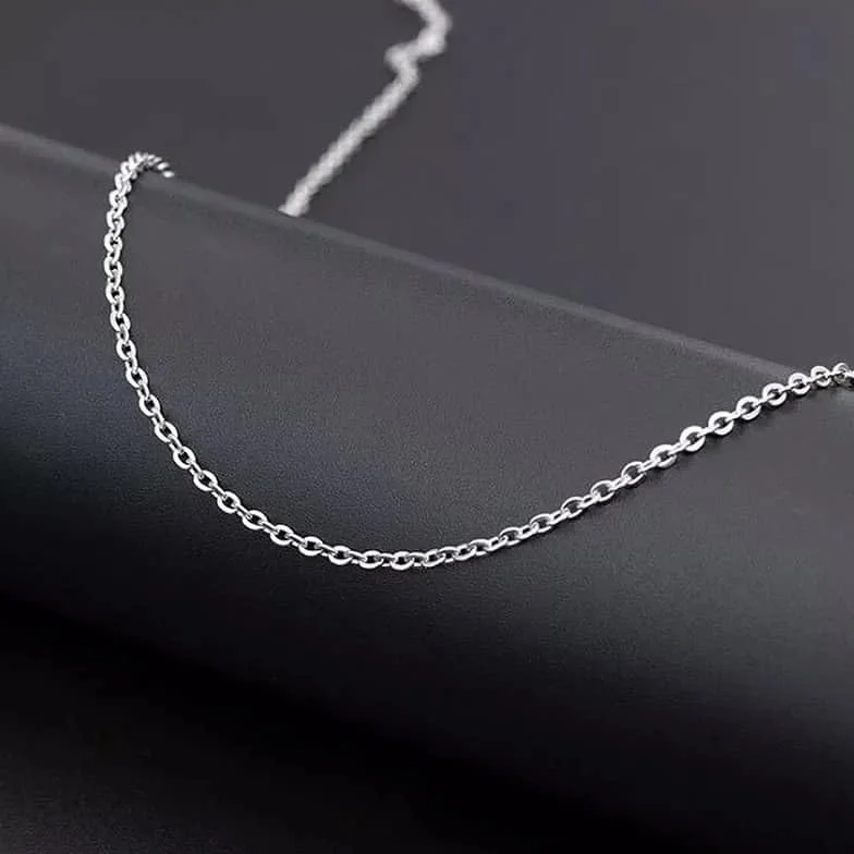 Collier acier inoxydable chaîne simple fine argent or mixte homme femme