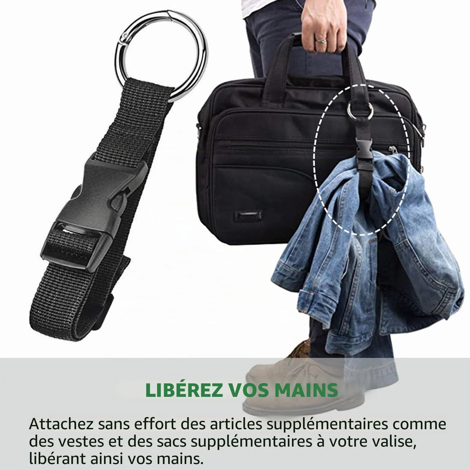 Sangles de Bagages Réglables 3 Pièces, Accessoires de Voyage pour Connecter Bagages ou Sac à Dos