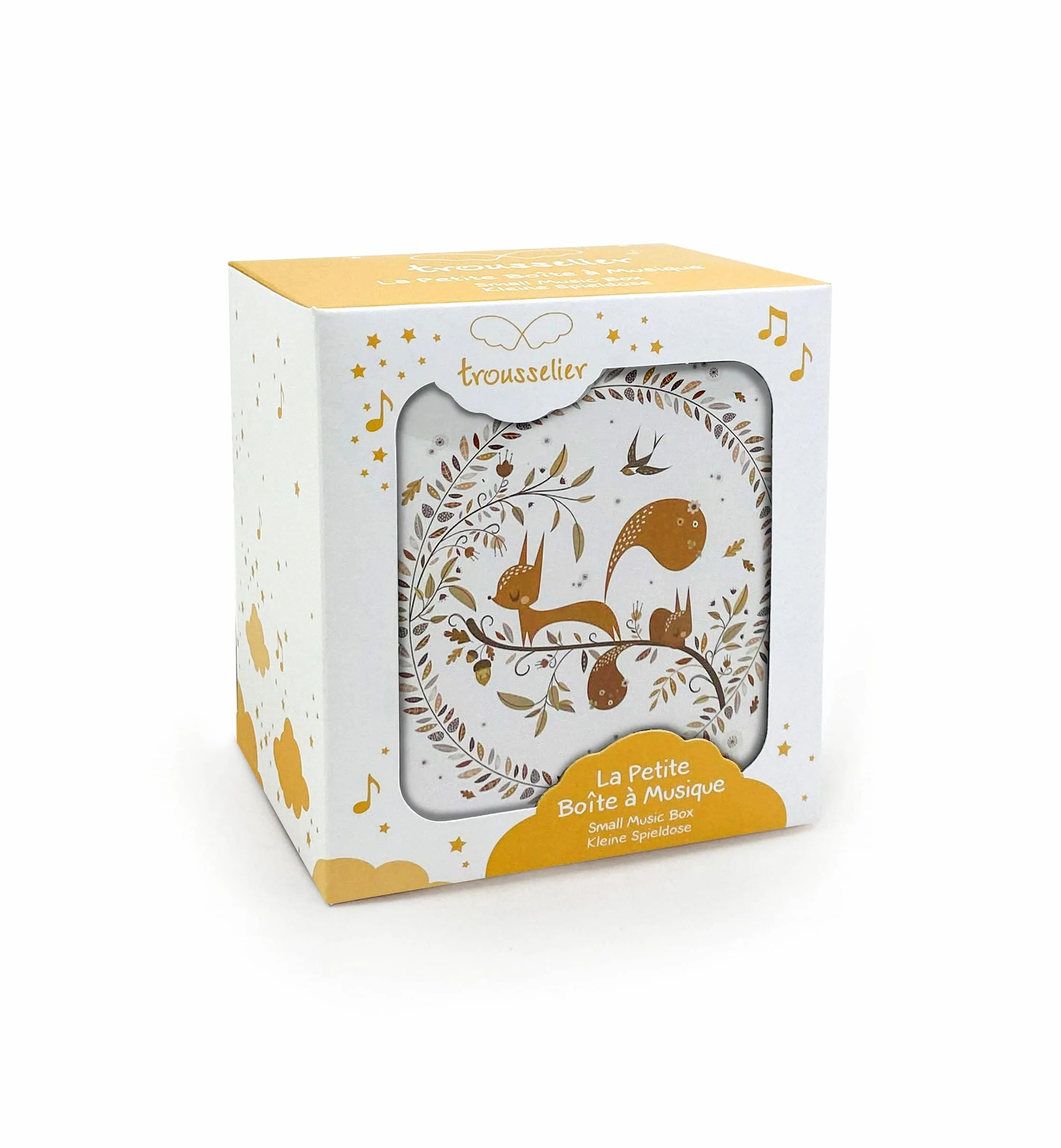 TROUSSELIER Boite a Musique Ecureuil dans la Prairie Lutin Petit Pois Boîte à Bijoux Musicale Cadeau Enfant Beau Danube de Strauss