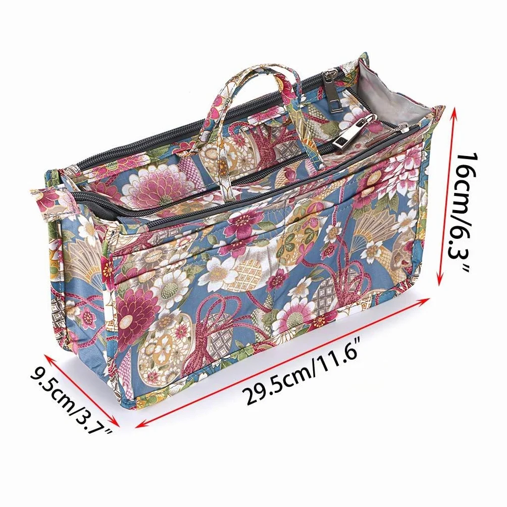 Ignpion Organiseur de sac à main 13 poches extensible imprimé tournesol multicolore IGN435