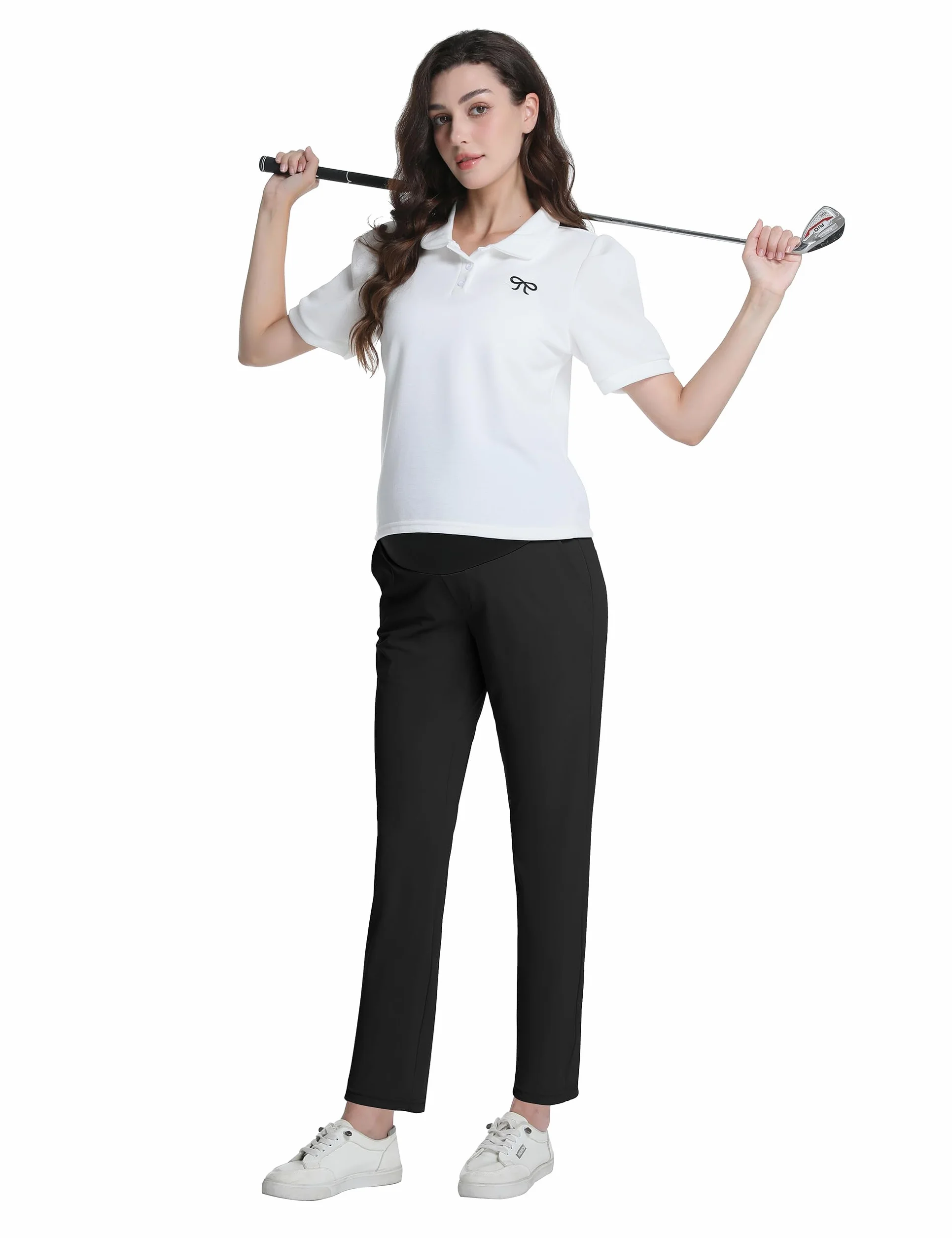 Pantalon de Grossesse Taille Haute Extensible avec Poches