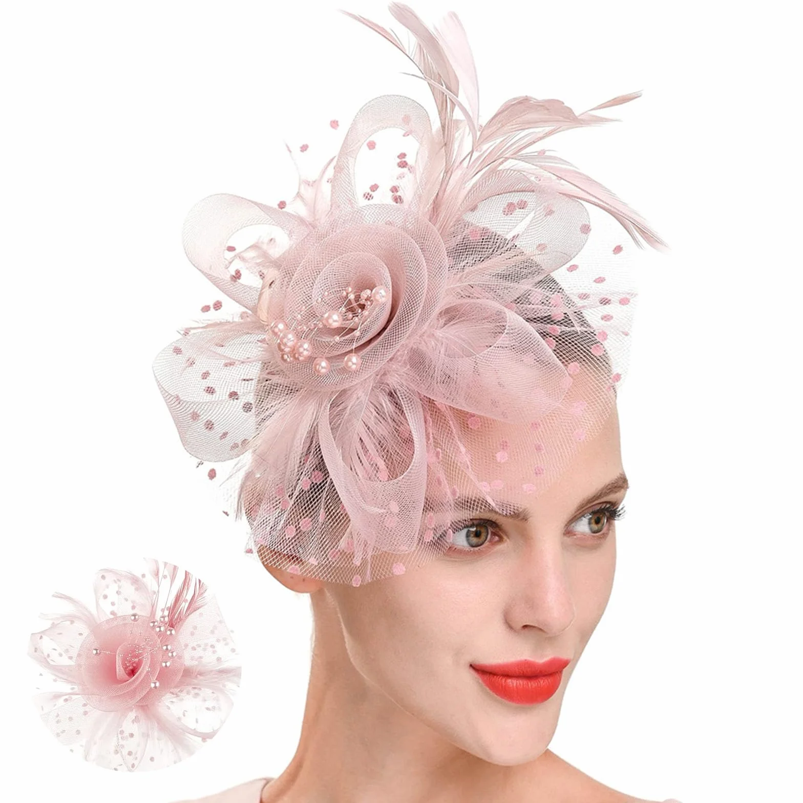 Petit Chapeau Mariage Femme, Épingles à Cheveux Accessoires Coiffure pour Cocktail Tea Party
