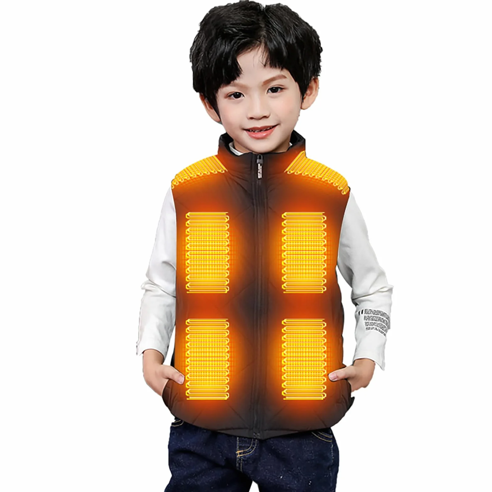 Gilet chauffant enfant USB 13 zones chauffage coupe-vent extérieur