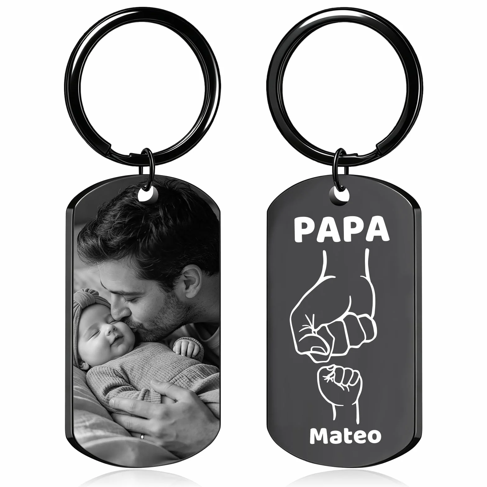 Porte Clef Photo Personnalisé Cadeau Fête des Pères pour Papa