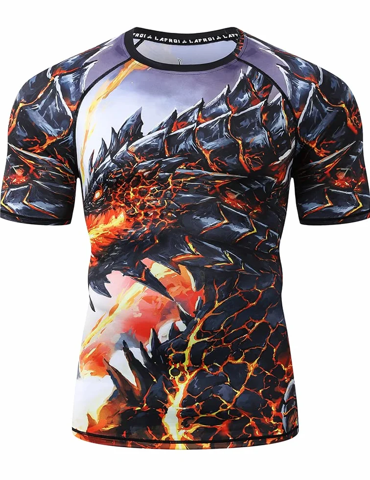 LAFROI Maillot de Compression à Manches Courtes UPF 50+ pour Homme