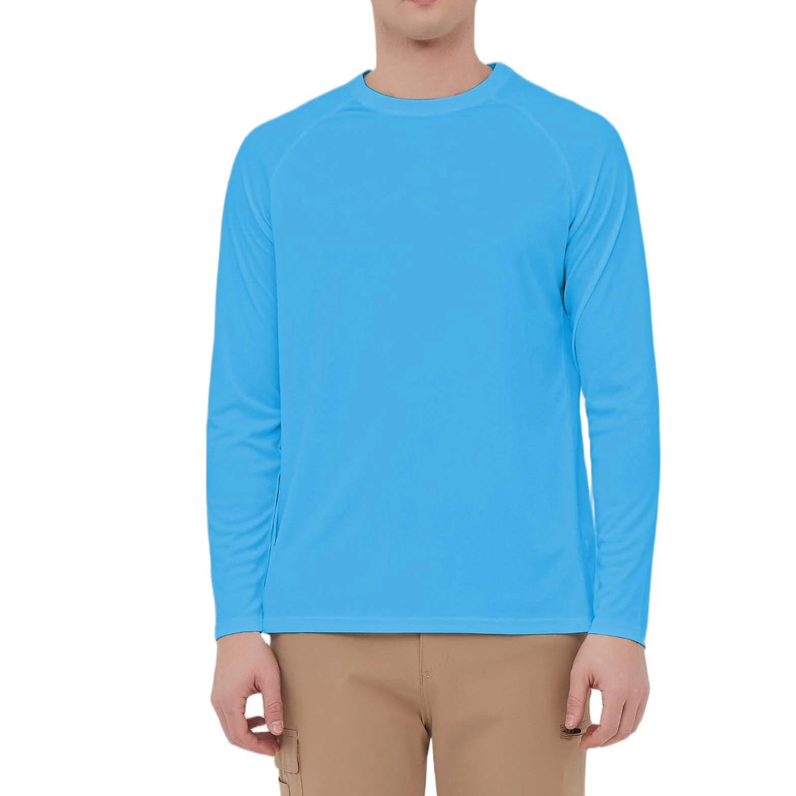 HYCOPROT Rashguard Anti-UV Hommes Manches Longues UPF 50+ Protection Solaire T-Shirt de Sport