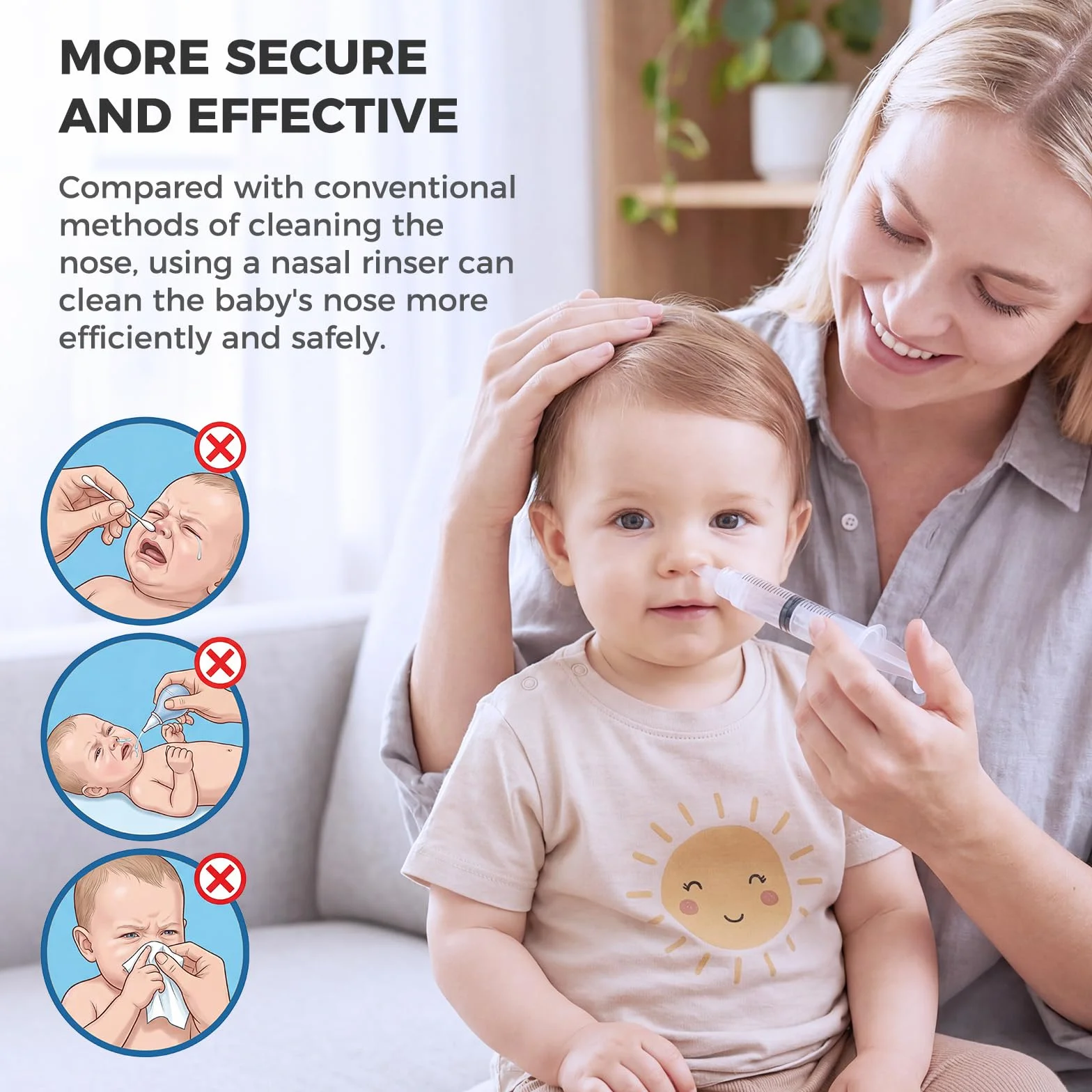 Diboniur Seringue Nasale Bebe 2 Pcs Nettoyer Mucus Nasal