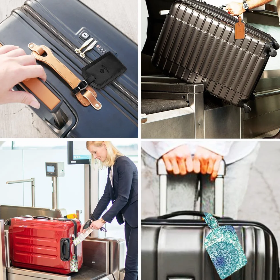 FINTIE Étiquettes à Bagages Lot 2, Porte-étiquettes pour Valise, Accessoires Voyage
