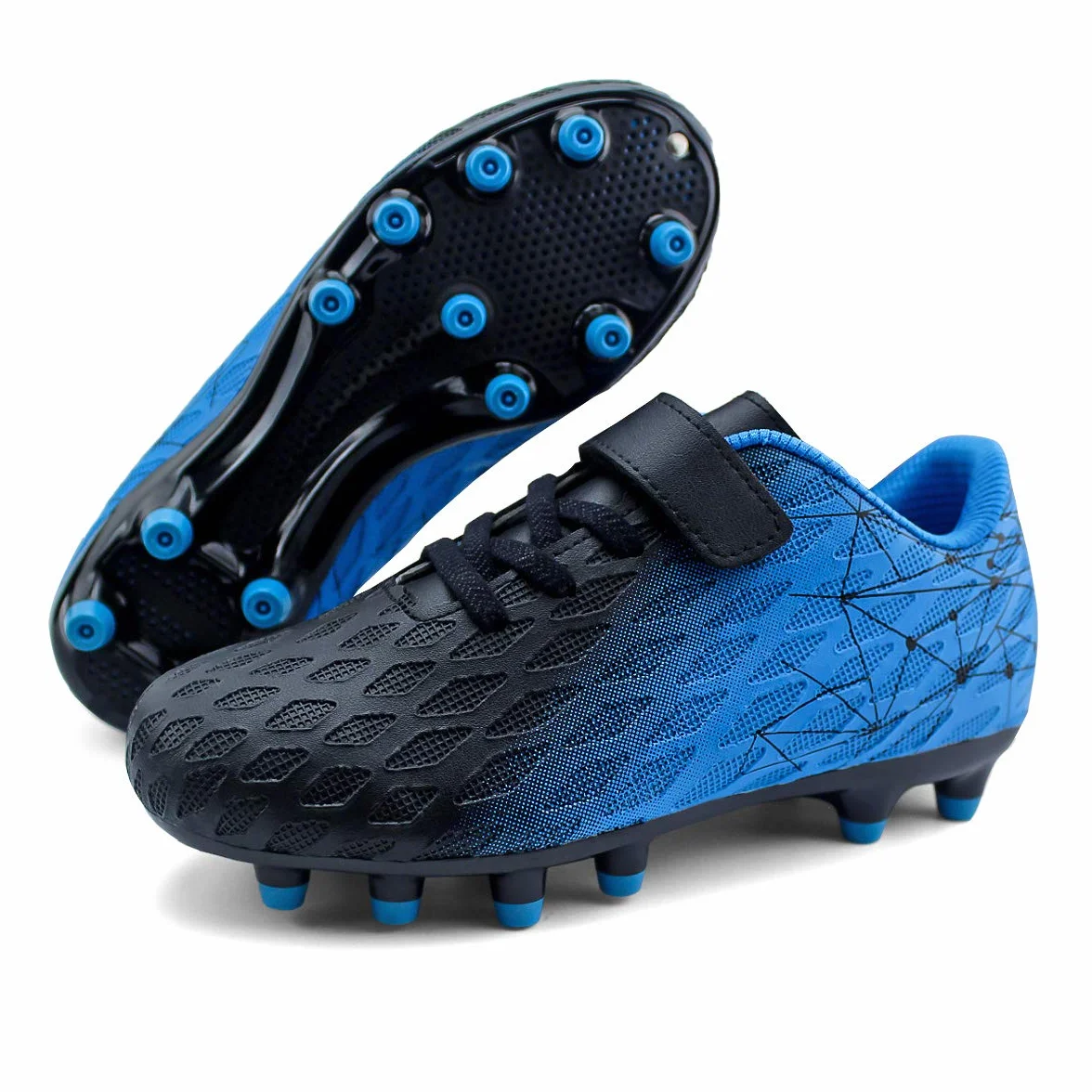 JABASIC Chaussures de Football à Crampons Sol Ferme Enfants Garçons Filles