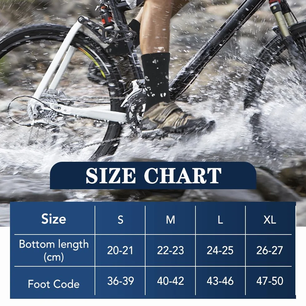Chaussettes imperméables adultes respirantes chaudes ski randonnée cyclisme