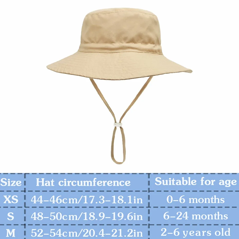 Chapeau de Soleil Bébé Enfant Large Bord Chapeau de Pêcheur Visière Fille Garçon