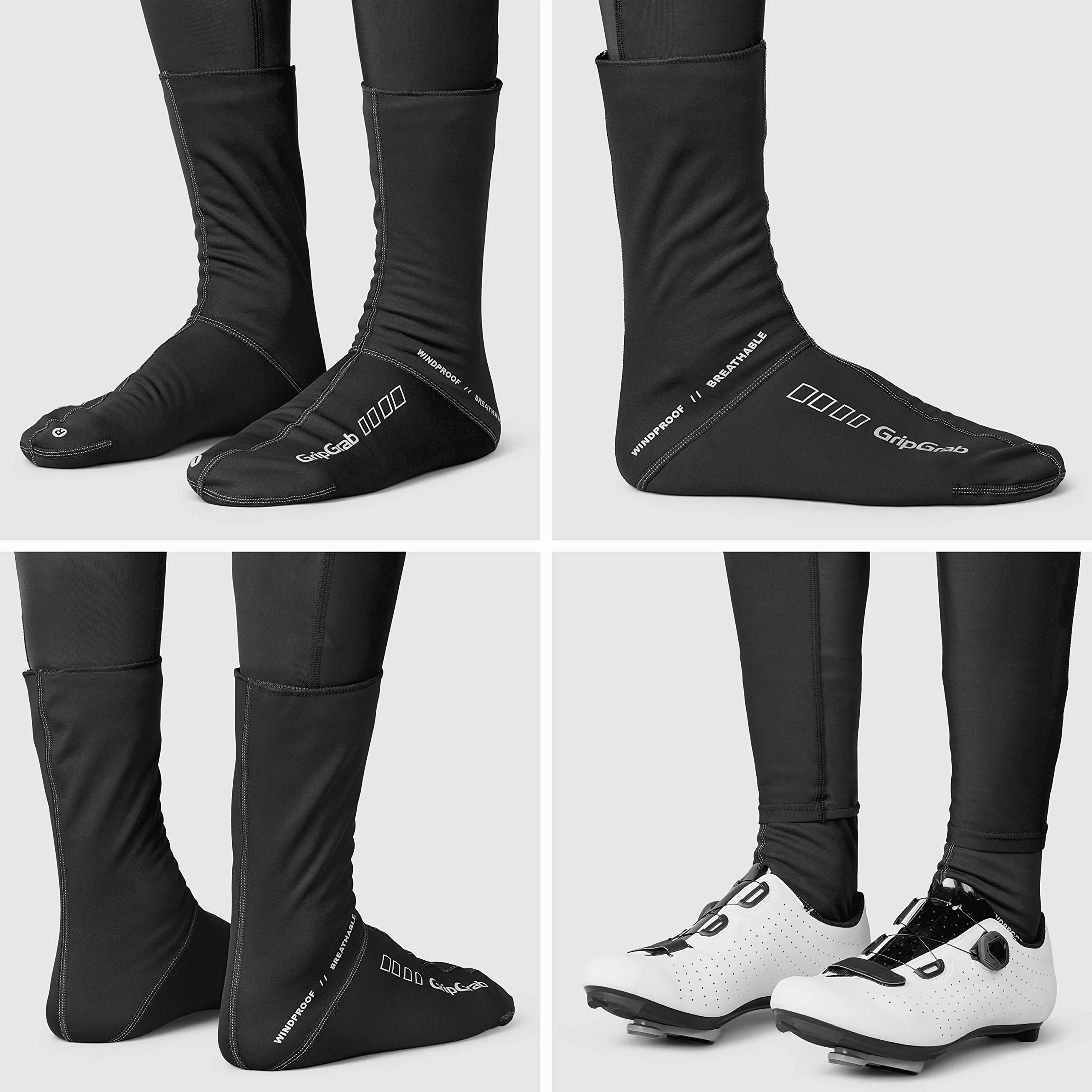 GripGrab Chaussettes Cyclisme Coupe-Vent Hautes Thermiques Préformées Vélo Course VTT Gravel