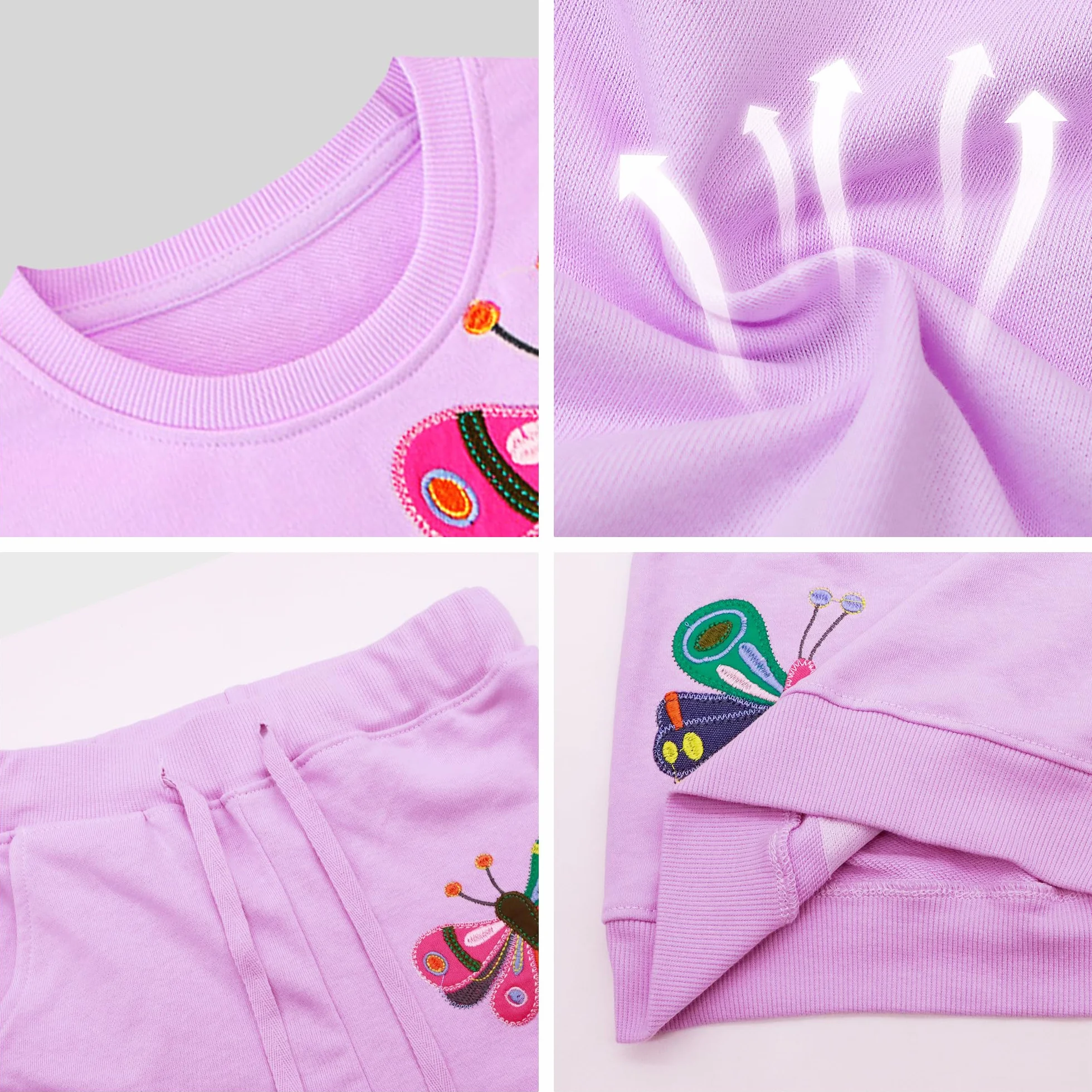 Enfant Filles Survetement Manches Longues Coton Animal Imprimé Sweatshirt Jogging Pantalon 2-7 ans