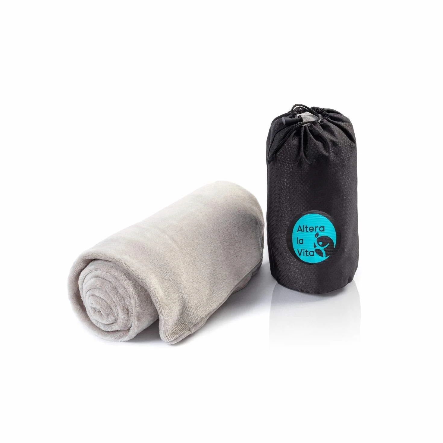 Couverture de voyage polaire 150 x 130 cm chaude douce compressible avec poche