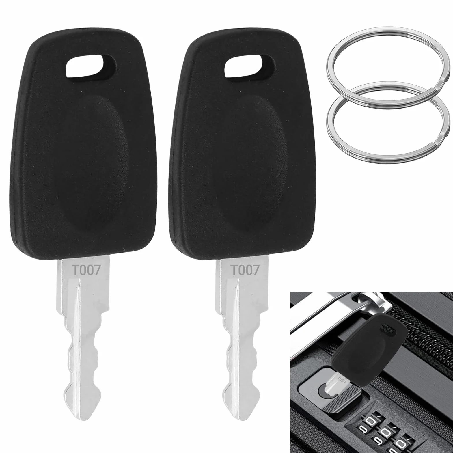 Clés Compatibles TSA 007 pour Valise, Clé de Voyage de Verrouillage Bagages TSA (2 Pièces)