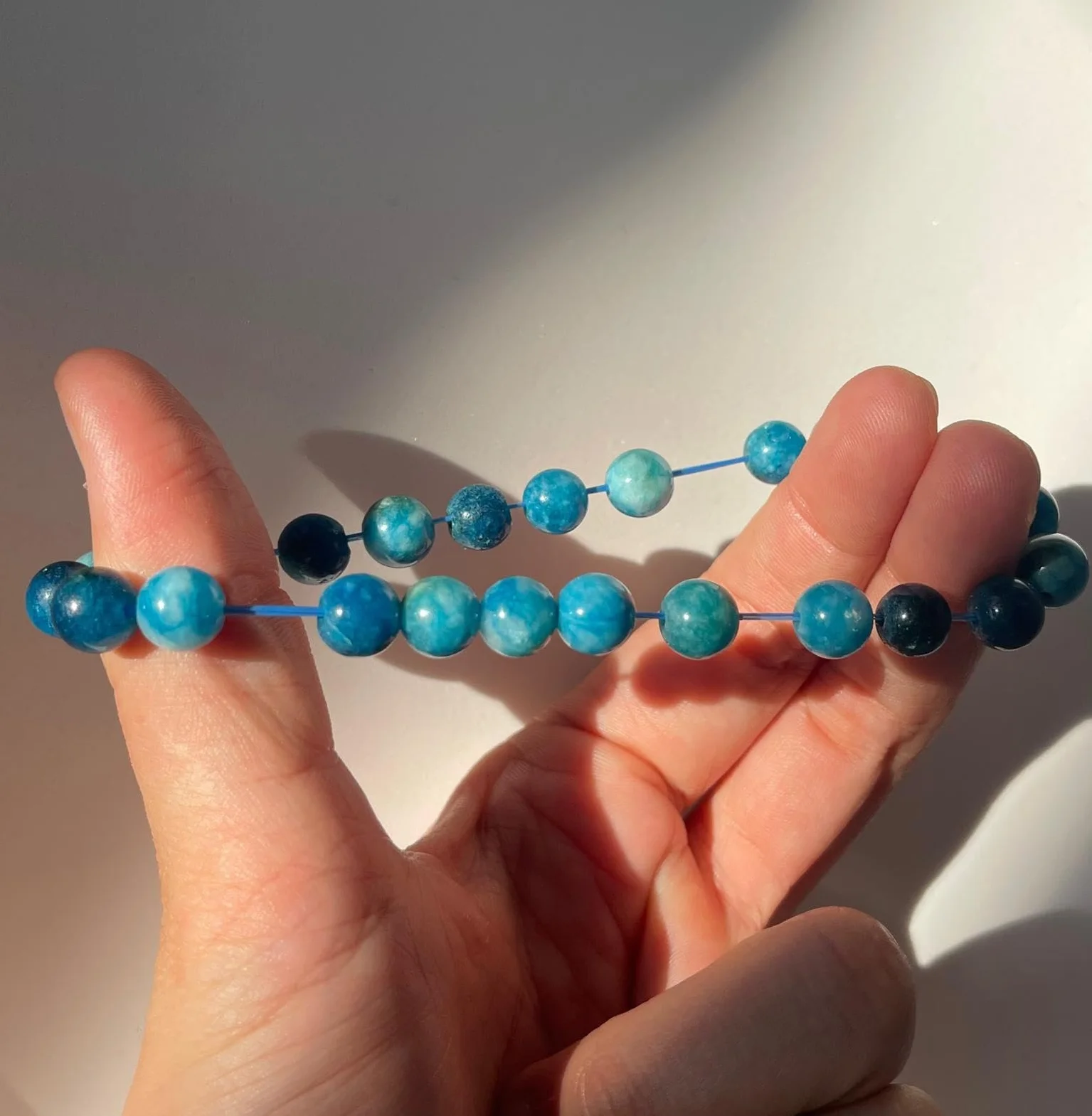 Bracelet en Apatite bleue Pierres Naturelles Perles 8mm Pierres Fines et Précieuses Unisexe Bijoux Minéraux