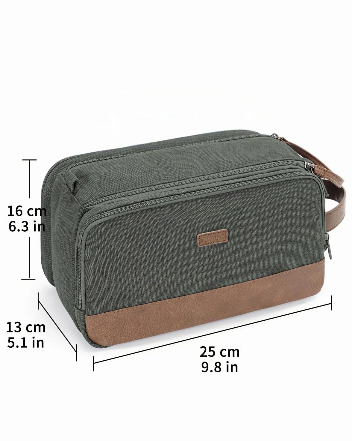 WANDF Trousse de Toilette Voyage Imperméable pour Hommes et Femmes, Sac de Rangement avec Poignée, Vert