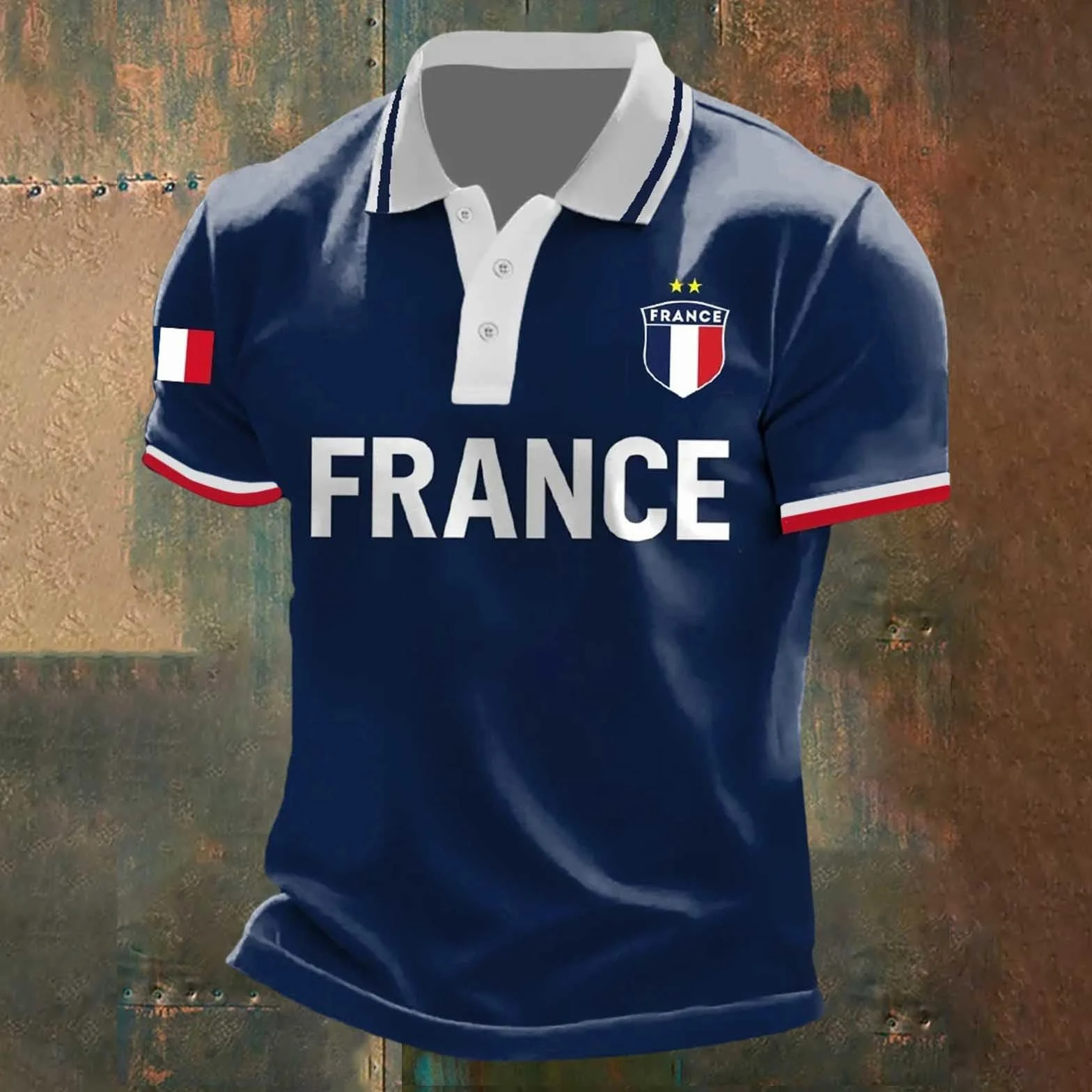 Maillot France 2026 Polo Homme Sportif T-Shirt Technique Manches Courtes