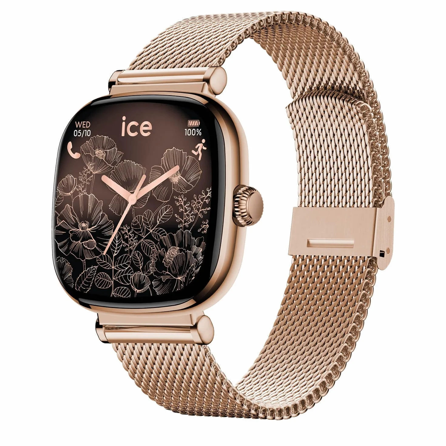 Ice-Watch Ice Smart 2.0 Montre connectée carrée Femme Bracelet Acier Inoxydable 1.70 Pouces