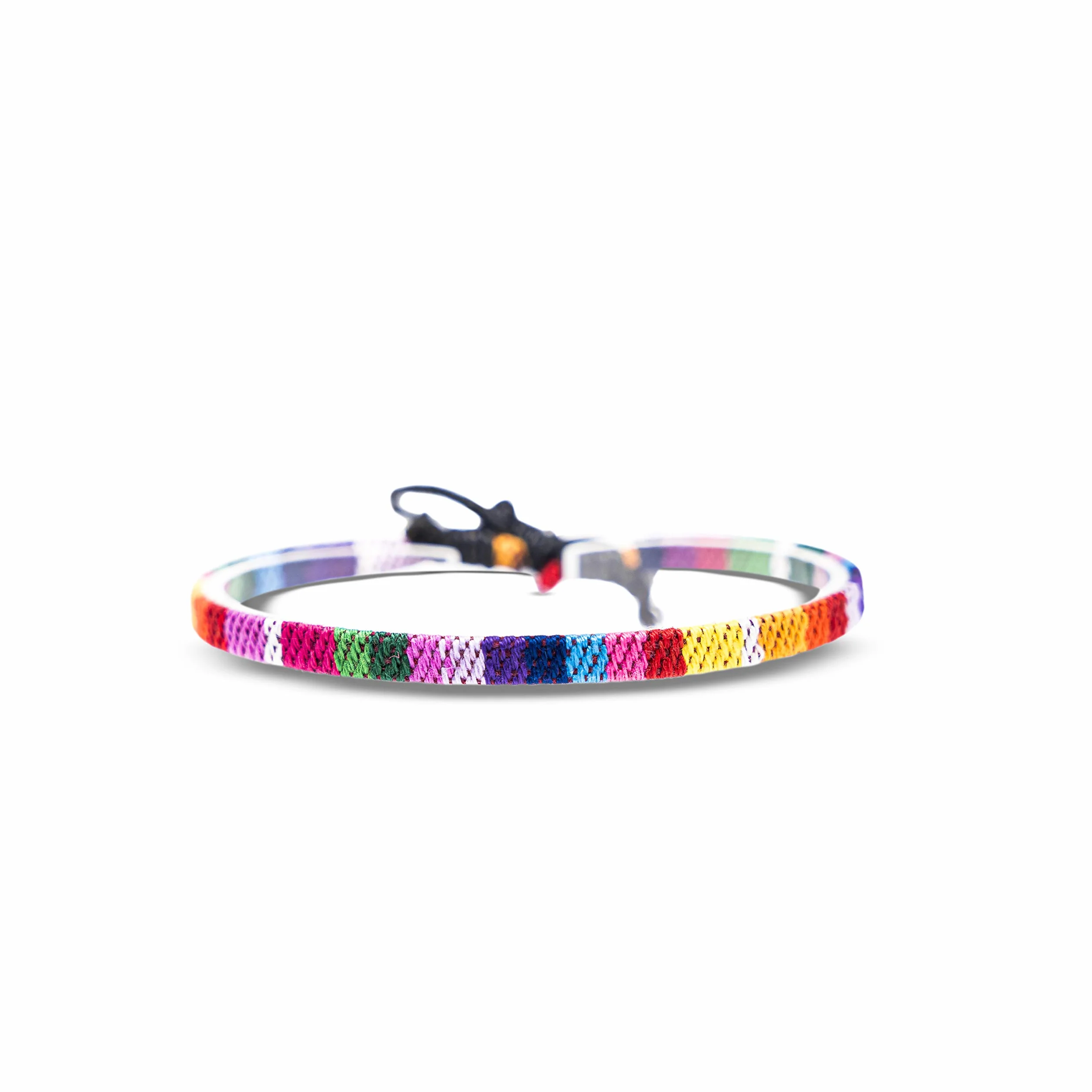 Bracelet surfeur Nami fait main pour hommes et femmes - Boho hippie - Accessoire plage festival - Coton écologique imperméable ajustable Arc-en-ciel