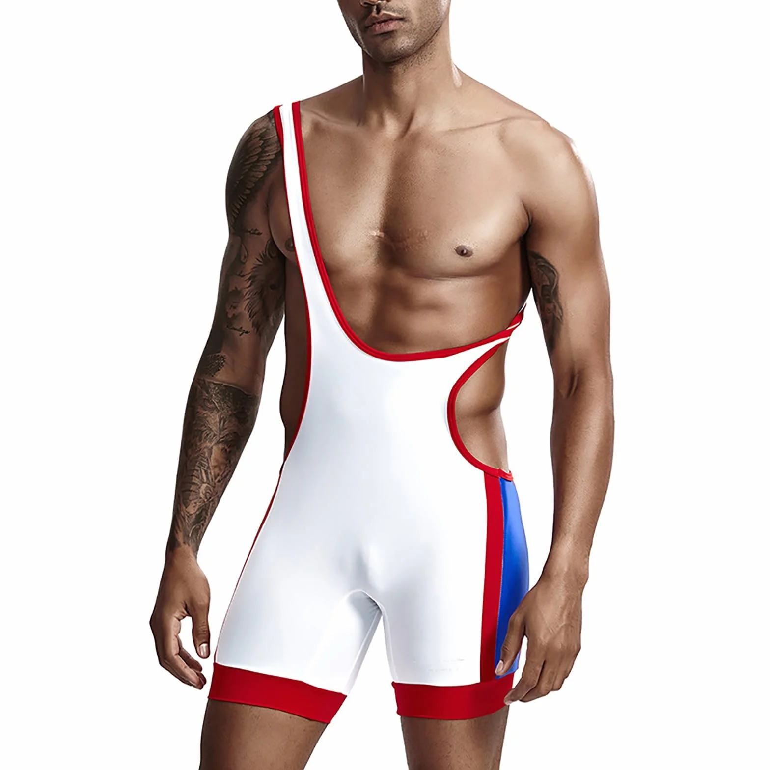 Combinaison de lutte pour homme, maillot moulant uniforme de sport une pièce