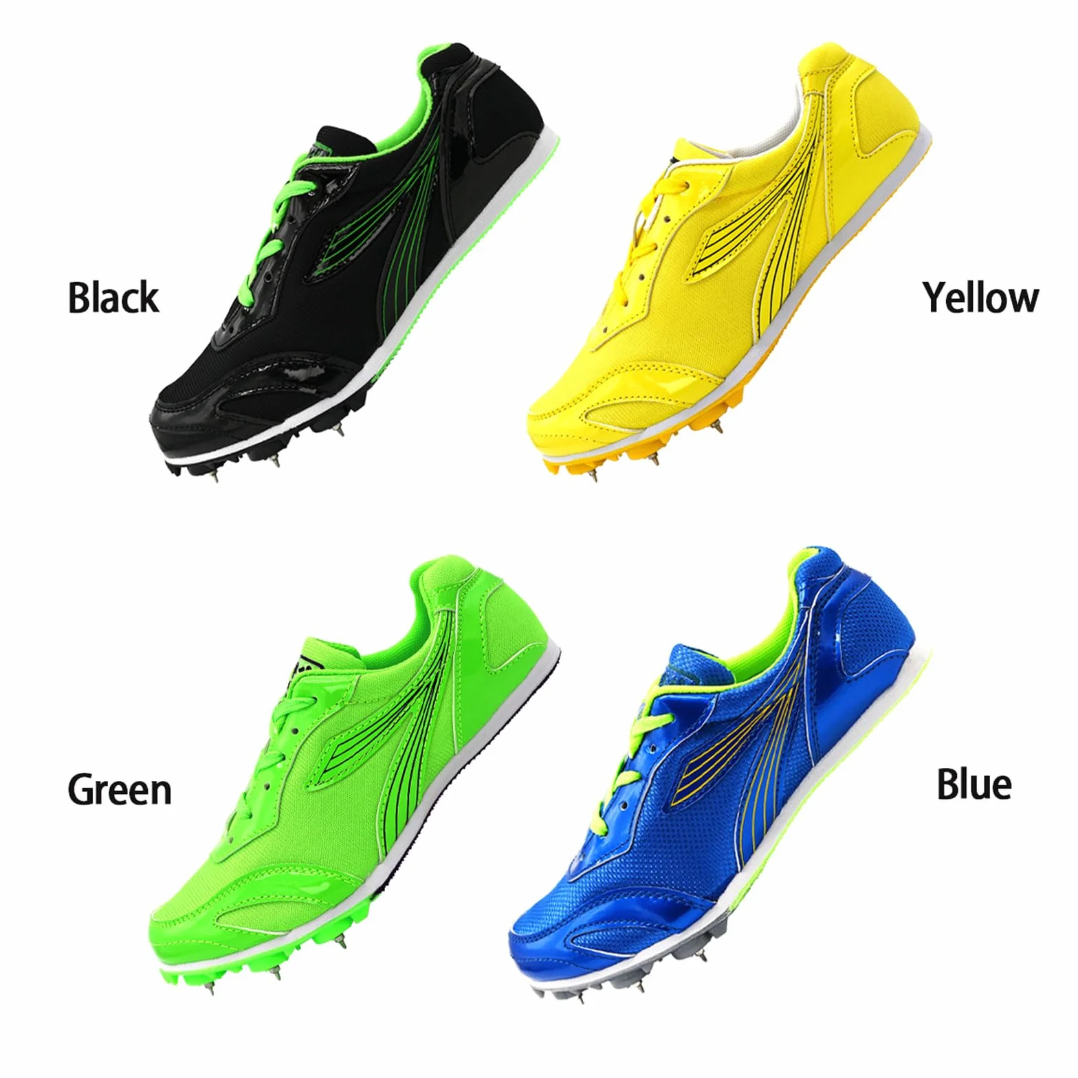 Chaussures de Course d'Athlétisme Sprint Pointes Hommes Baskets Basse Antidérapantes