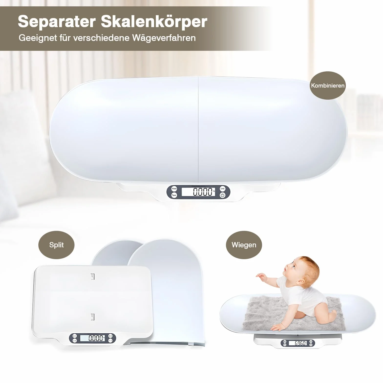 Balance numérique bébé animal de compagnie 2 plateaux 30 kg écran LCD 4 modes pesée kg oz lb ml