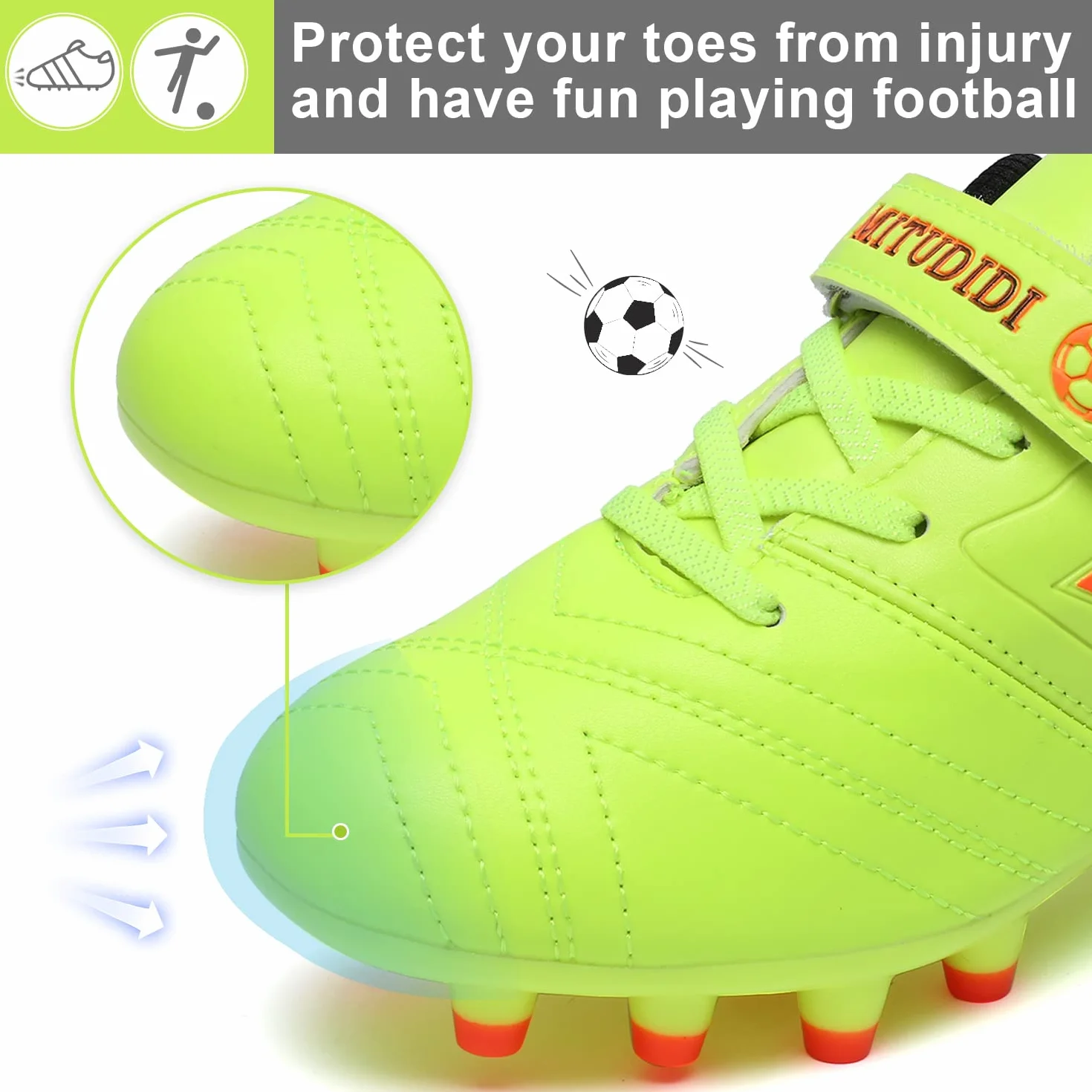 Chaussures de Football Enfant Compétition Entraînement Respirant Plein Air