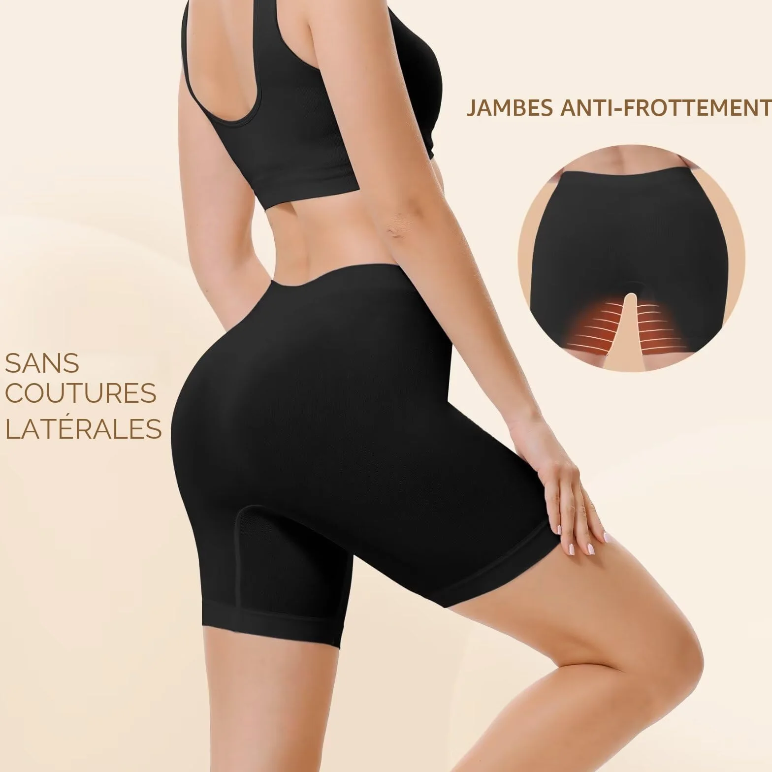 Lot de 3 Shorty Femme sous Jupe Douce Boxer Short Sécurité Legging Court sans Couture