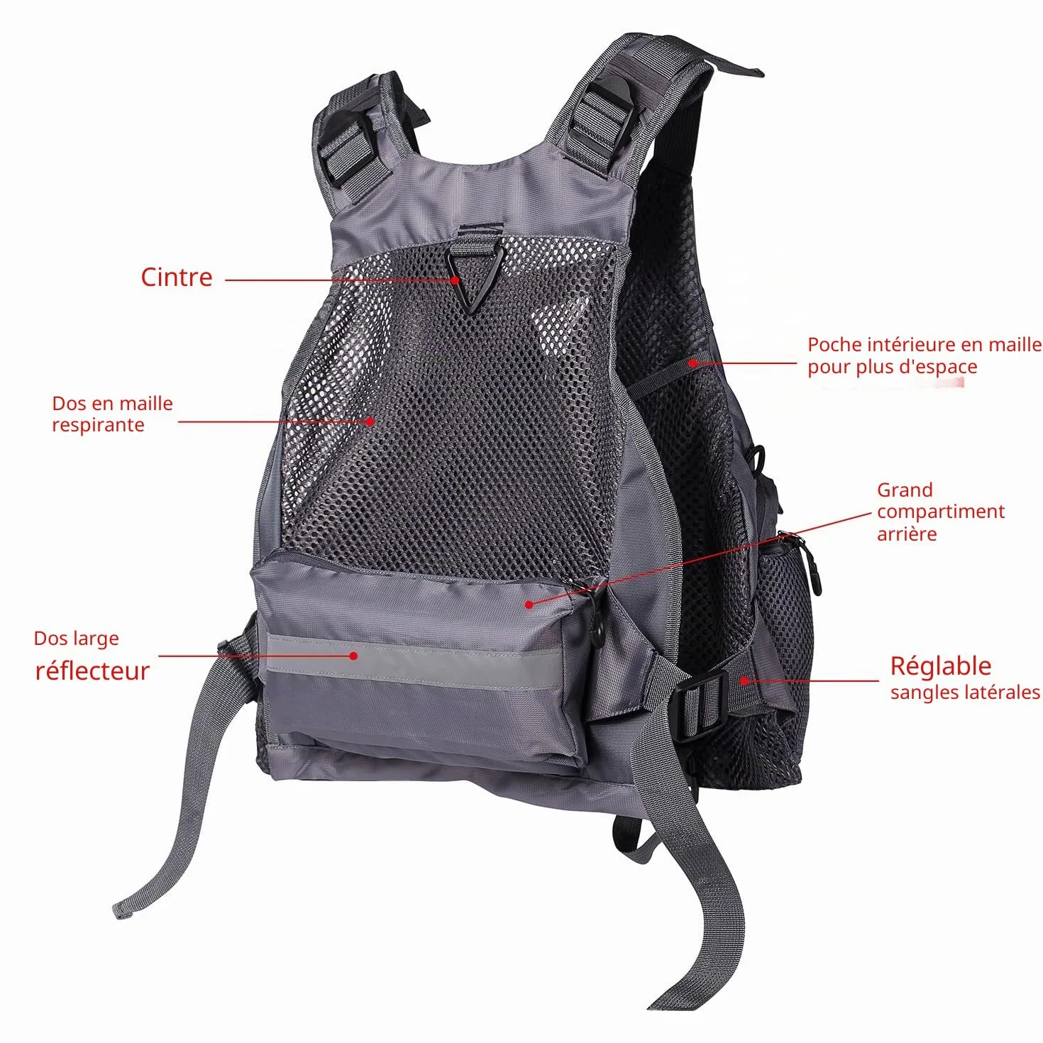 Bassdash Gilet de pêche réglable pour hommes et femmes pêche à la mouche