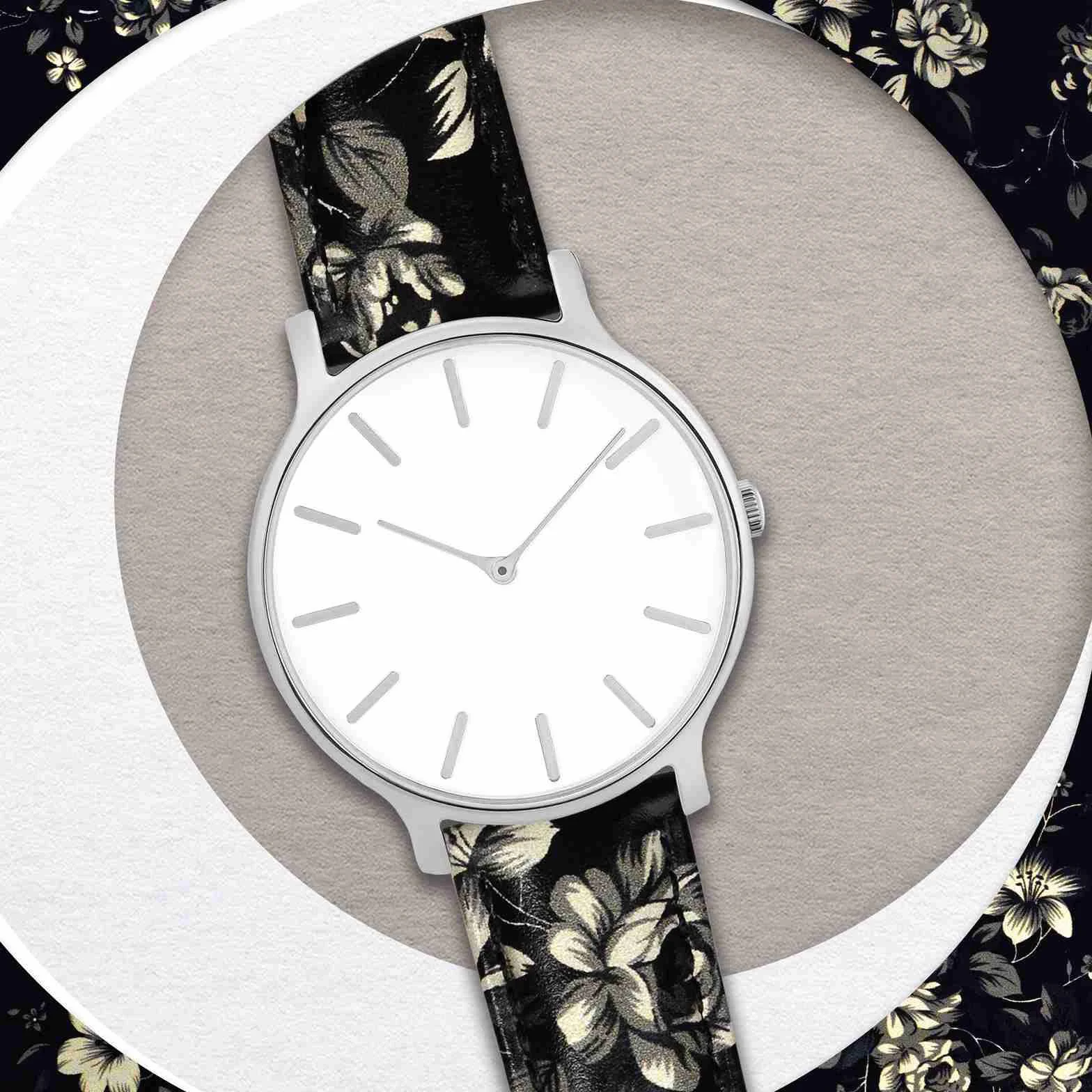 WOCCI Montre Bracelet Cuir Véritable Boucle Acier Inoxydable 18mm 20mm 22mm