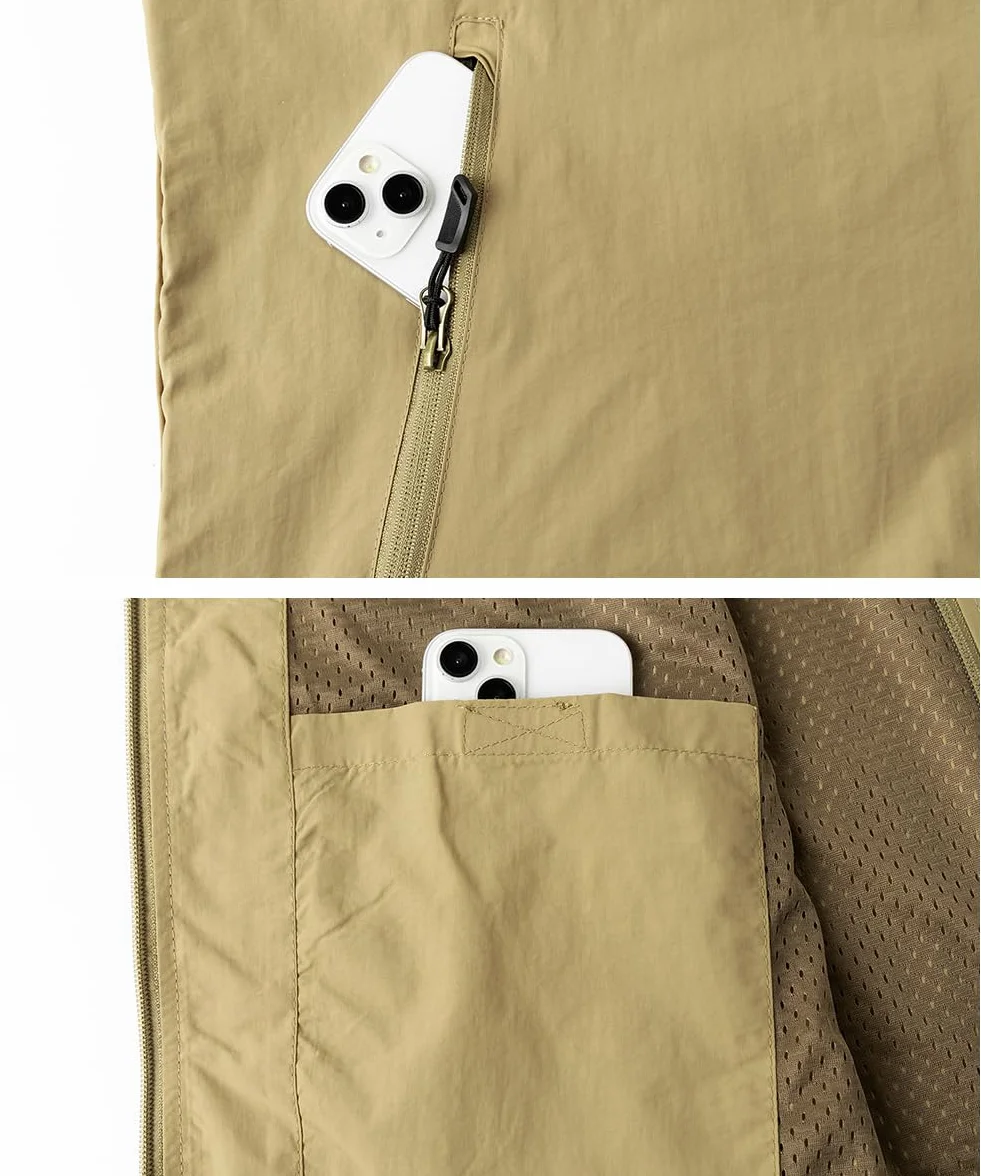 Gilet de Pêche Léger Homme Sans Manche Veste Extérieur Camping Séchage Rapide Photographie Multipoches