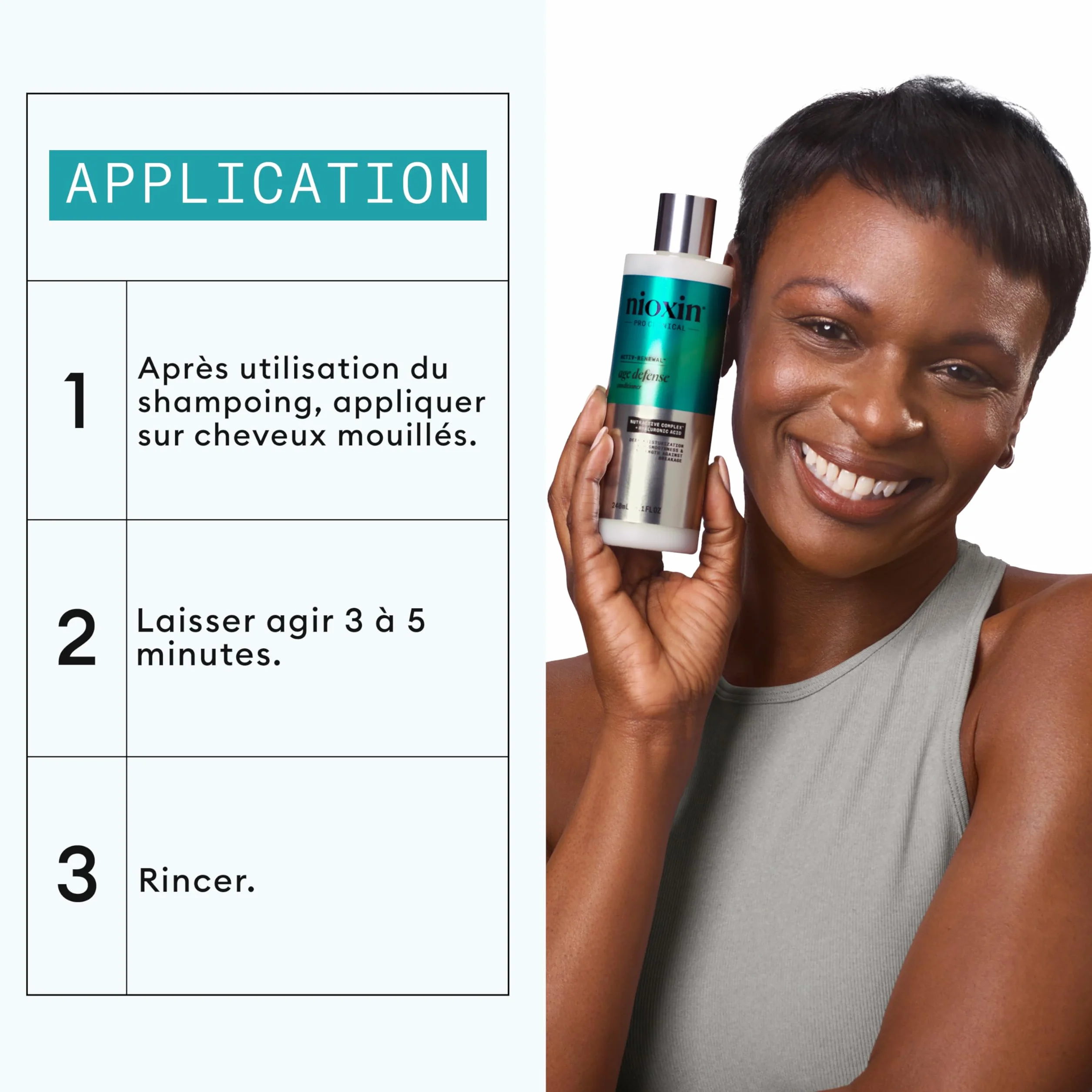 Nioxin Age Defense Après-shampoing cheveux blancs fortifiant acide hyaluronique