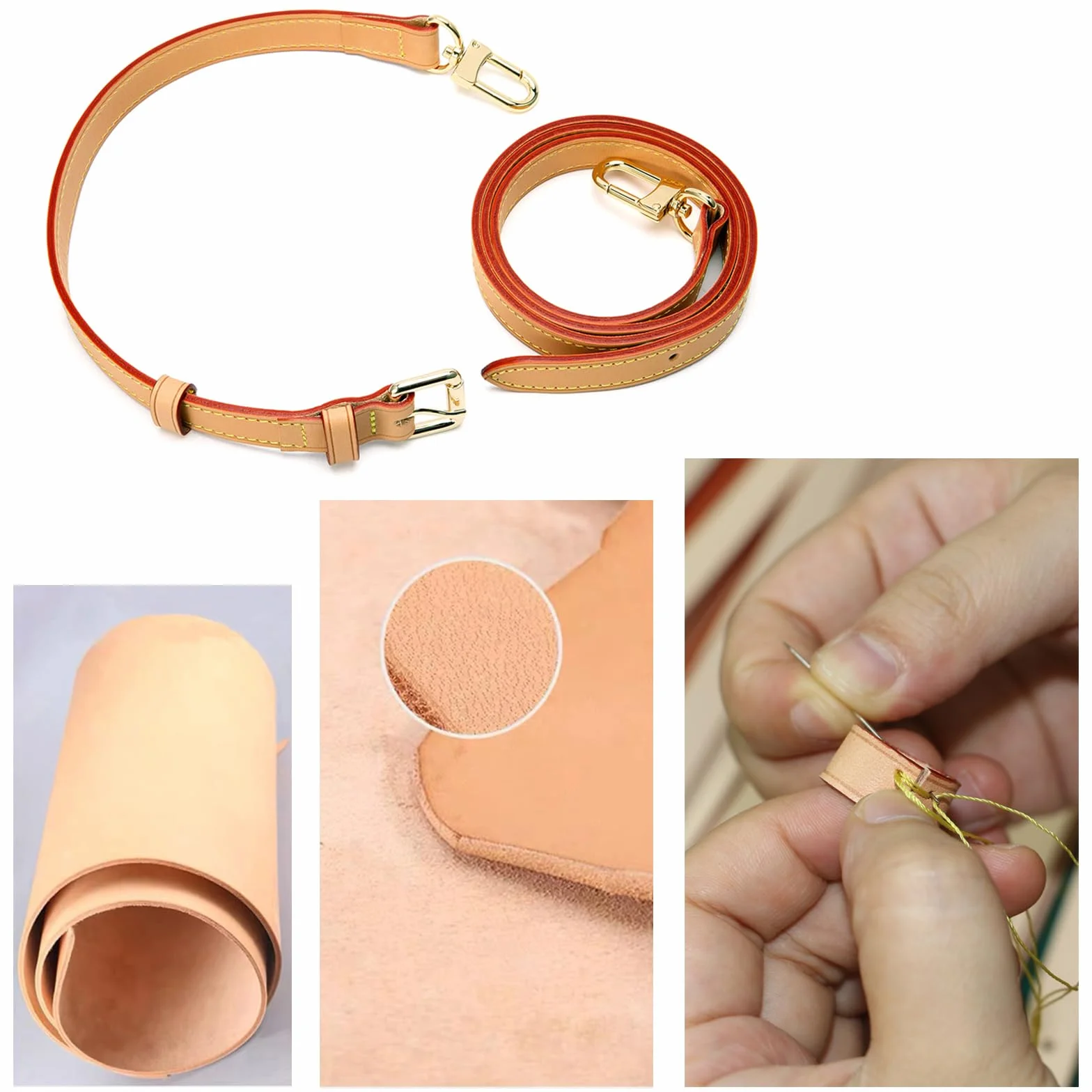 Sangle Réglable en Véritable Cuir pour Sac à Main Portefeuille Metis Alma