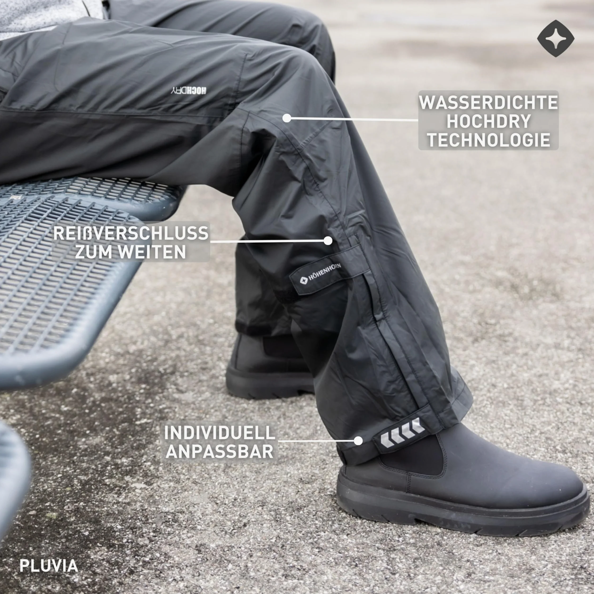 Höhenhorn Pluvia Pantalon de pluie imperméable homme avec sac