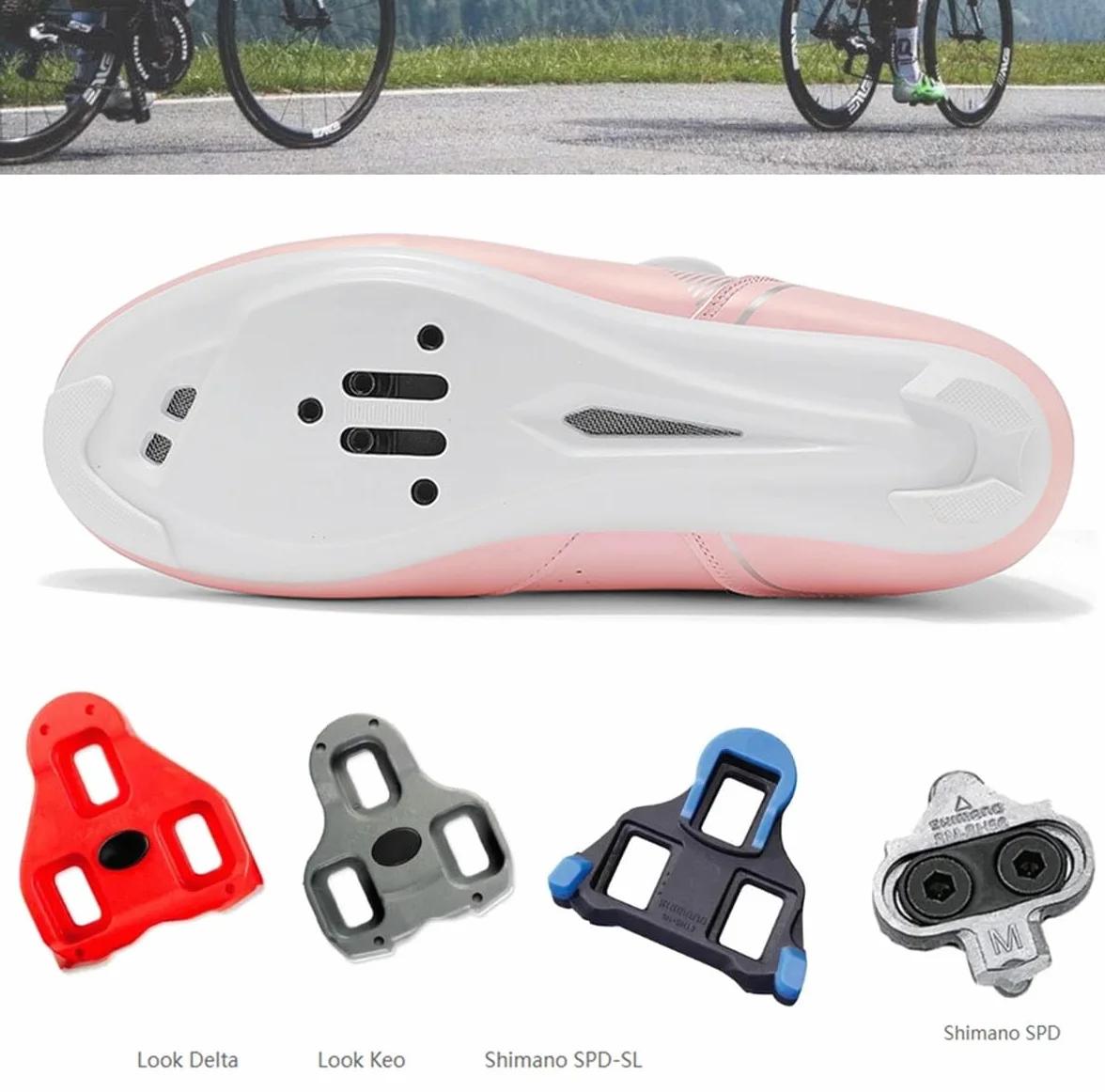 Chaussure Velo Route Homme, Chaussures Cyclisme Compatibles Look SPD SPD-SL Delta, Cleats Route VTT Indoor Outdoor
