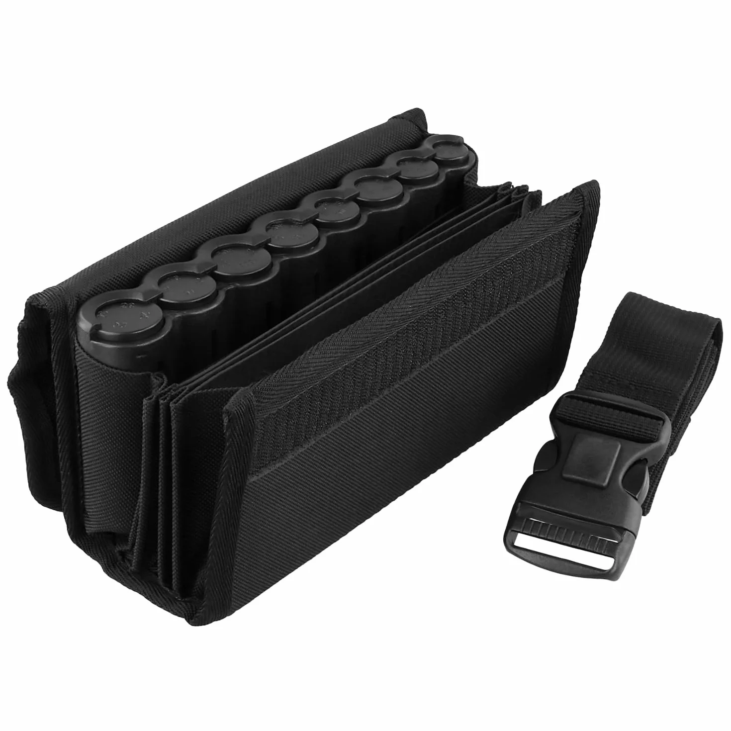 QWORK Sacoche de Serveur Noir 20x11.5x6.5CM Porte-Monnaie avec Distributeur de Euros et Ceinture
