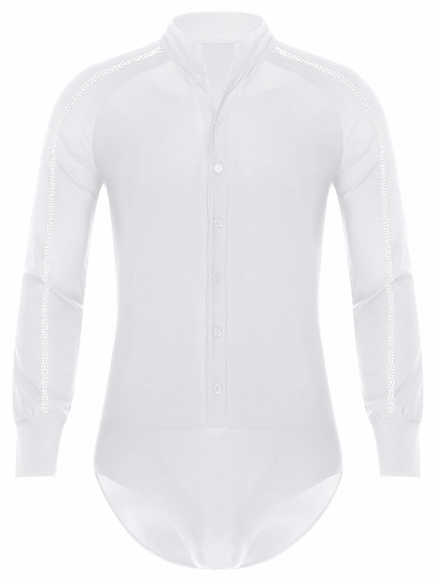 Justaucorps Danse Latine Homme Body Gym Ballet Manches Longues Tenue Spectacle S-XXL