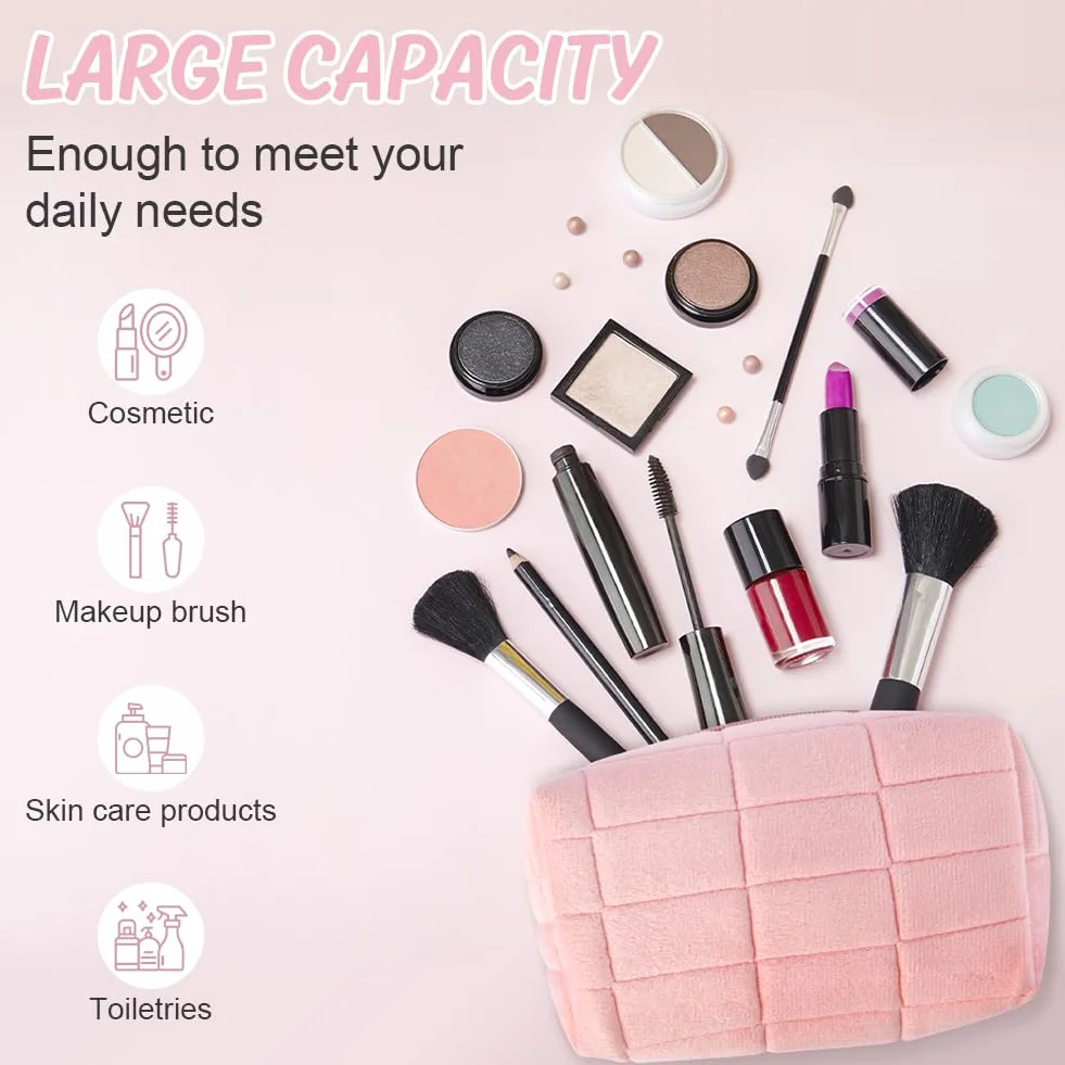 Grande Trousse de Maquillage Aucuu, Sac Cosmétique de Voyage avec Fermeture éclair Motif Floral