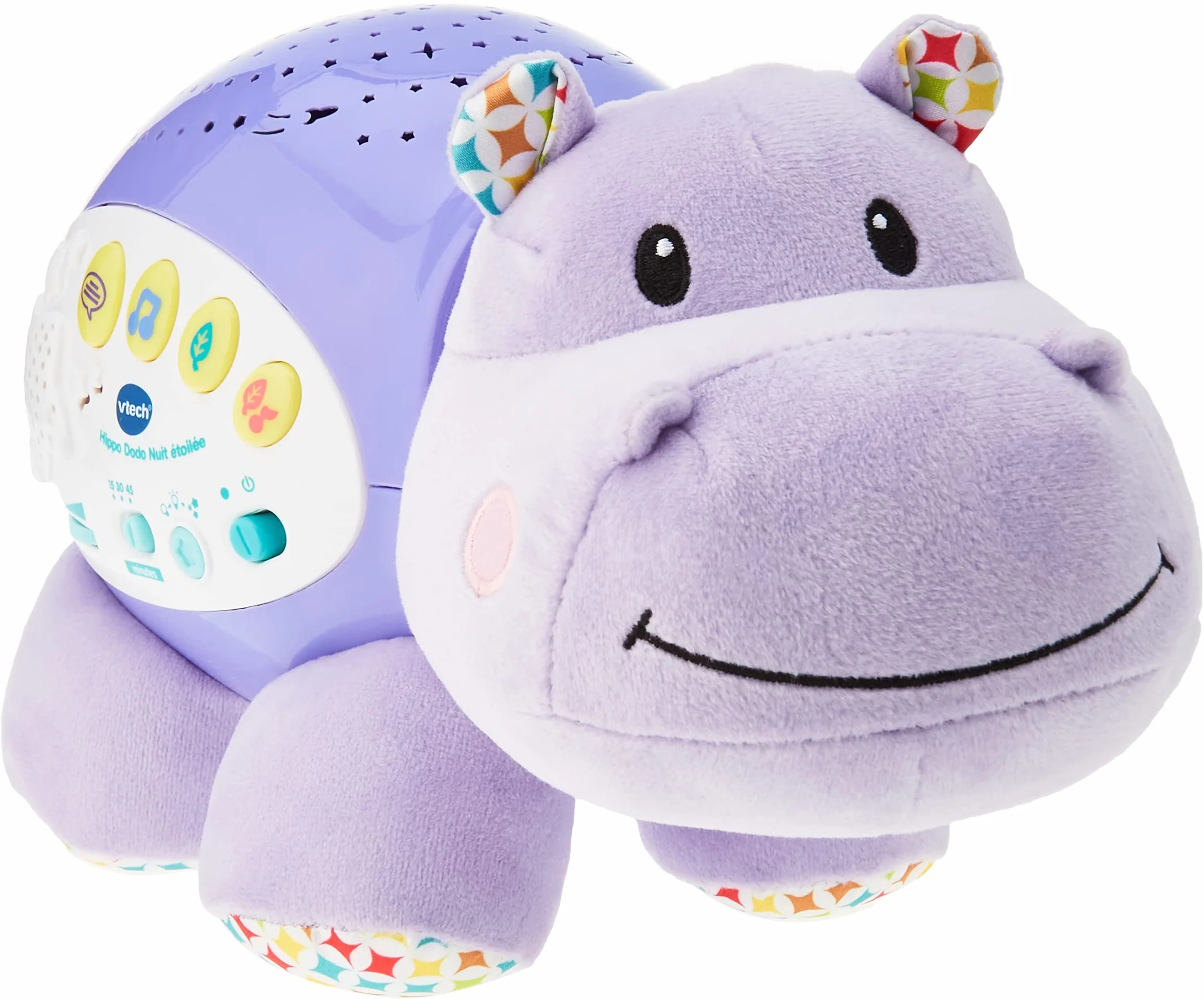 VTech Hippo Dodo Nuit Étoilée Veilleuse Bébé Musicale Projection Lumineuse au Plafond Cadeau de Naissance