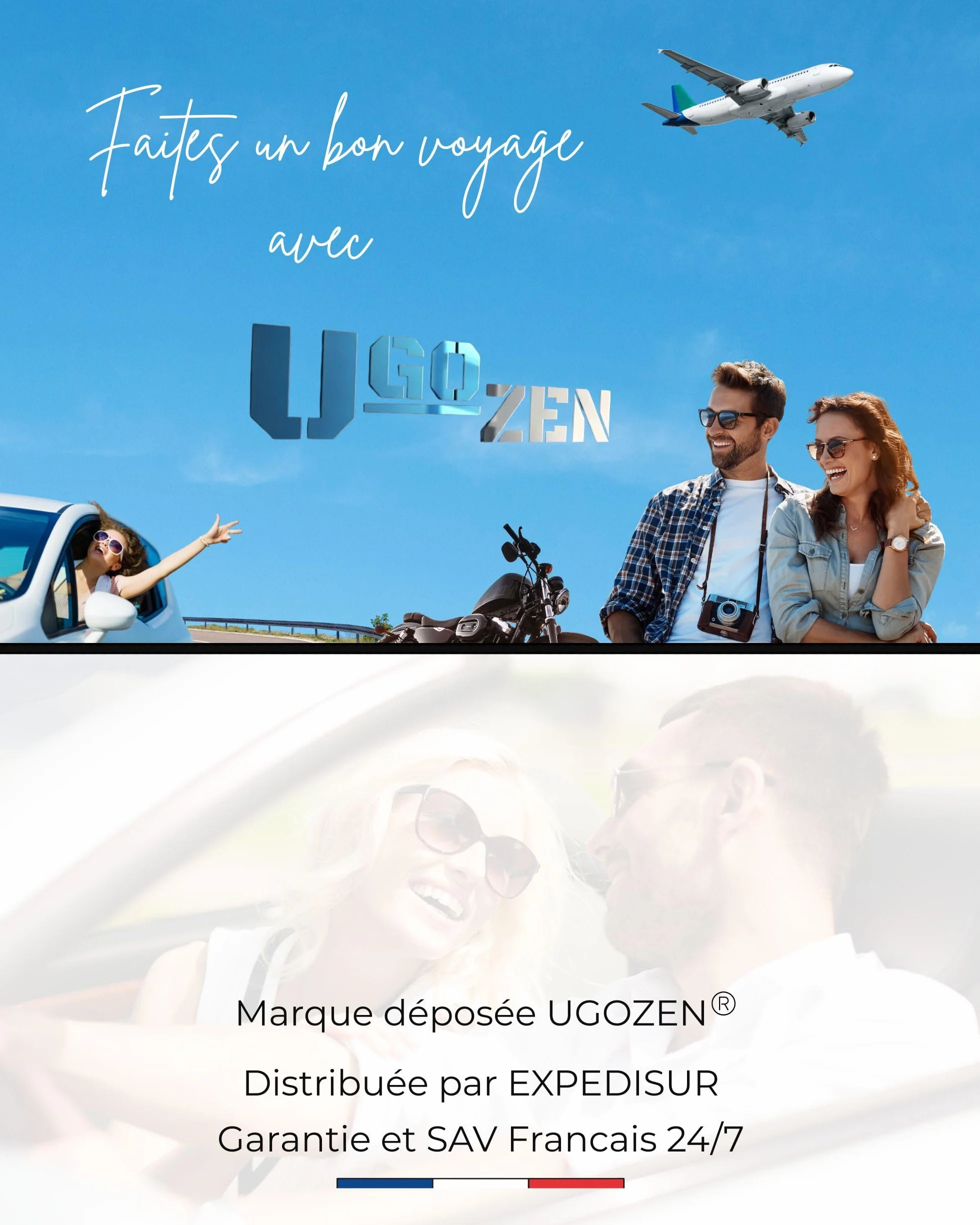 Ugozen Pochette Carte Grise Luxeo Porte Papier Voiture Etui 3 Volets Cristal Inclus
