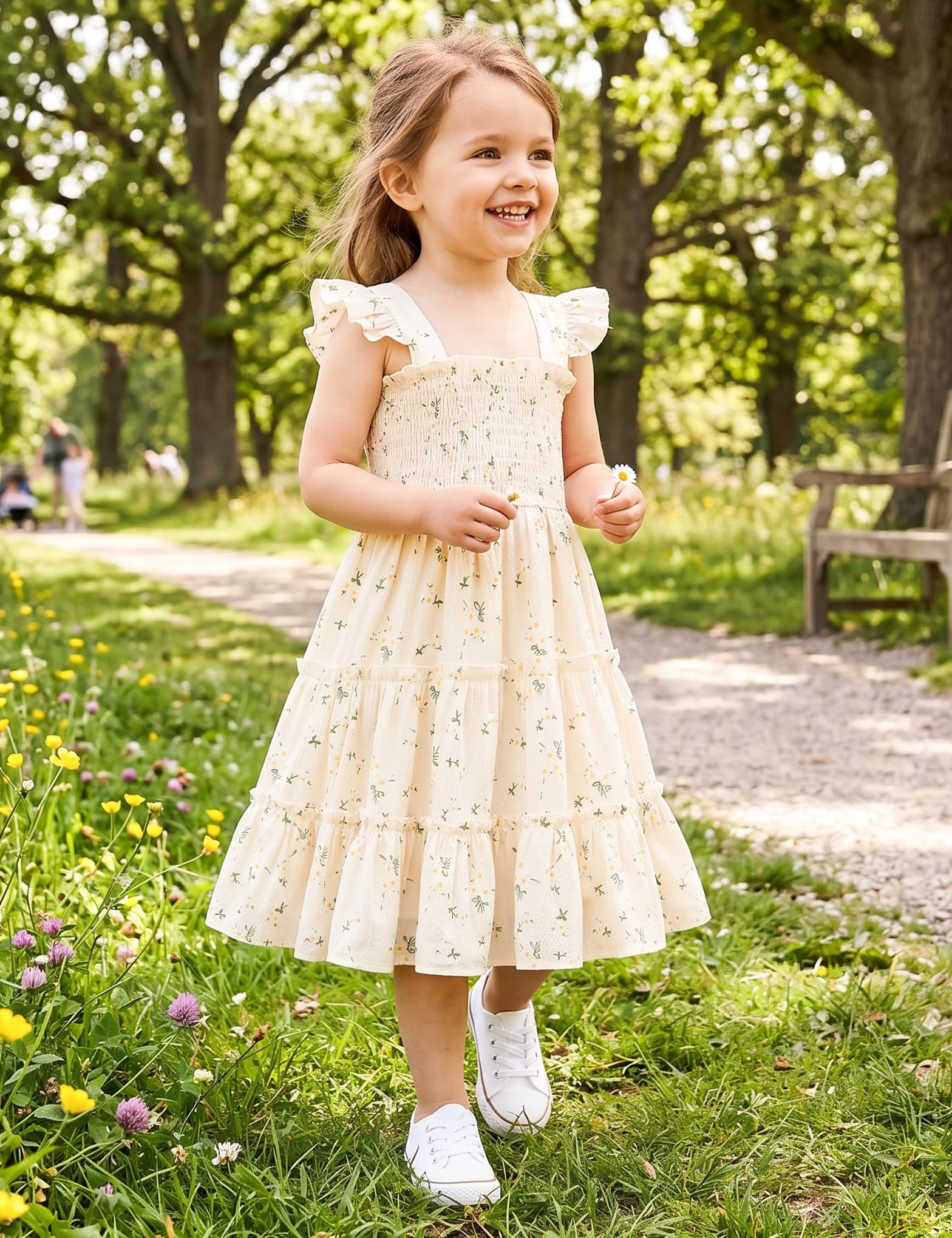 Robe Bebe Fille d'été sans Manches A-Ligne Midi Robe Princesse Fille 18-24 Mois 2-6 Ans