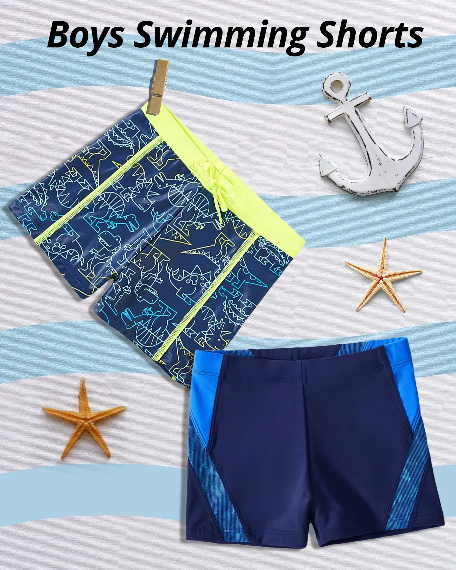 Maillots de Bain pour Garçons 2-11 Ans, Short de Bain Élastique Séchage Rapide