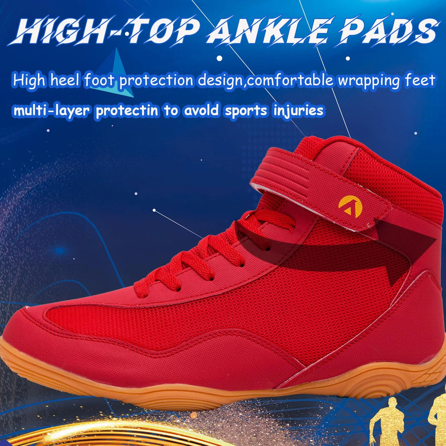 Chaussures de Lutte Hommes Boxe Wrestling Shoes Antidérapantes