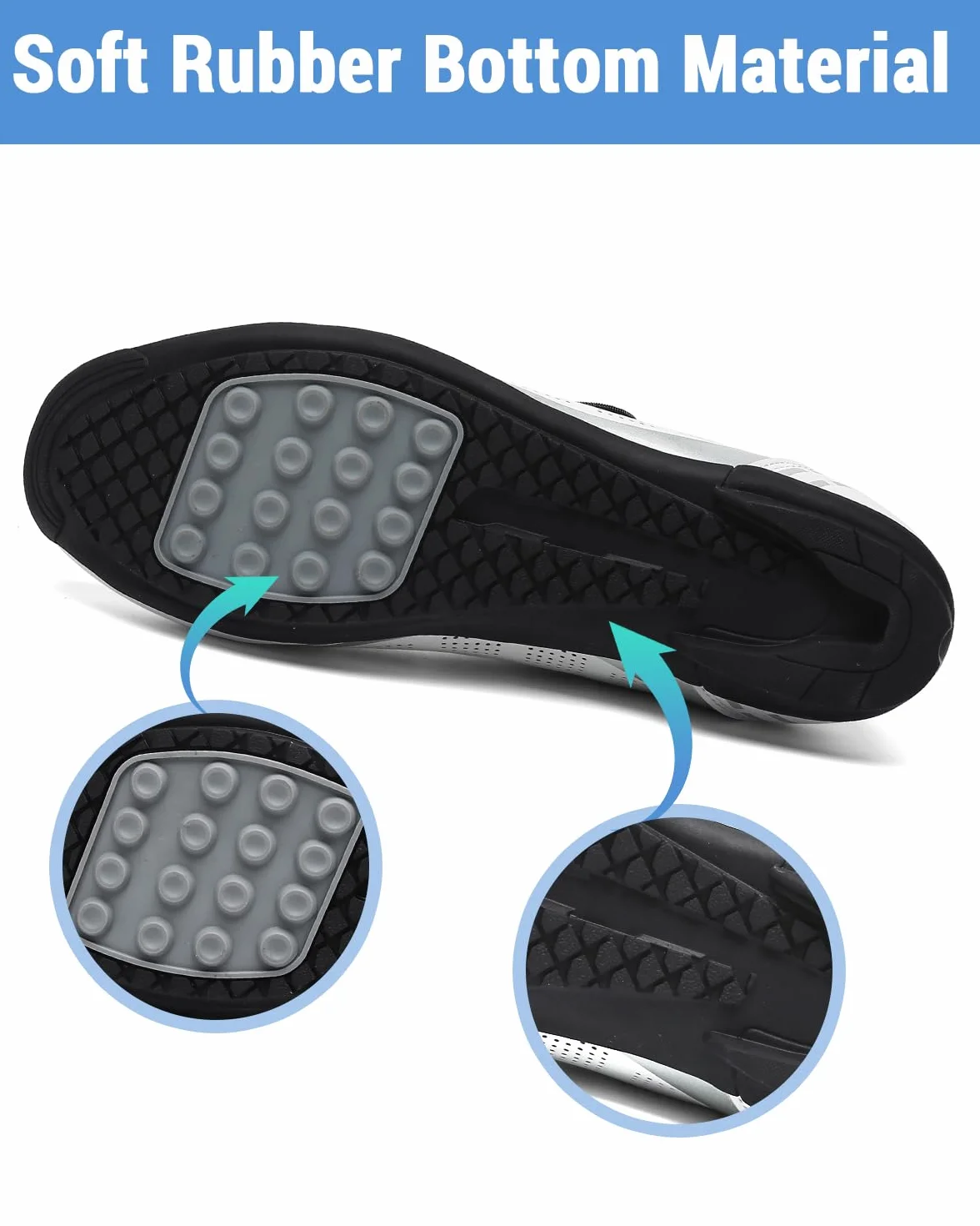 Chaussures de Cyclisme Route Hommes Femmes Caoutchouc Semelle Vélo sans Verrouillage 36-47 EU